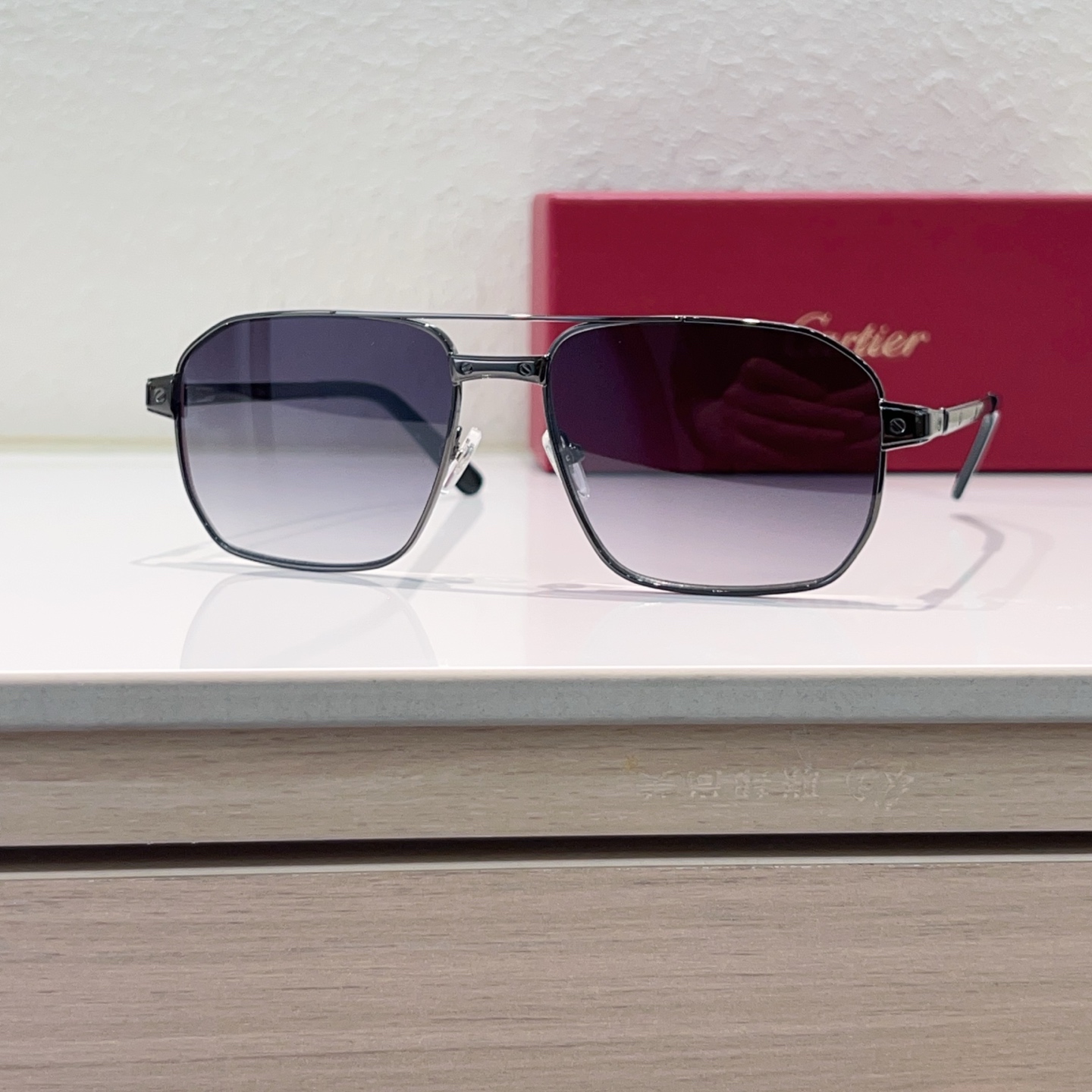 Cartier CT0424S Metal Square Sunglasses