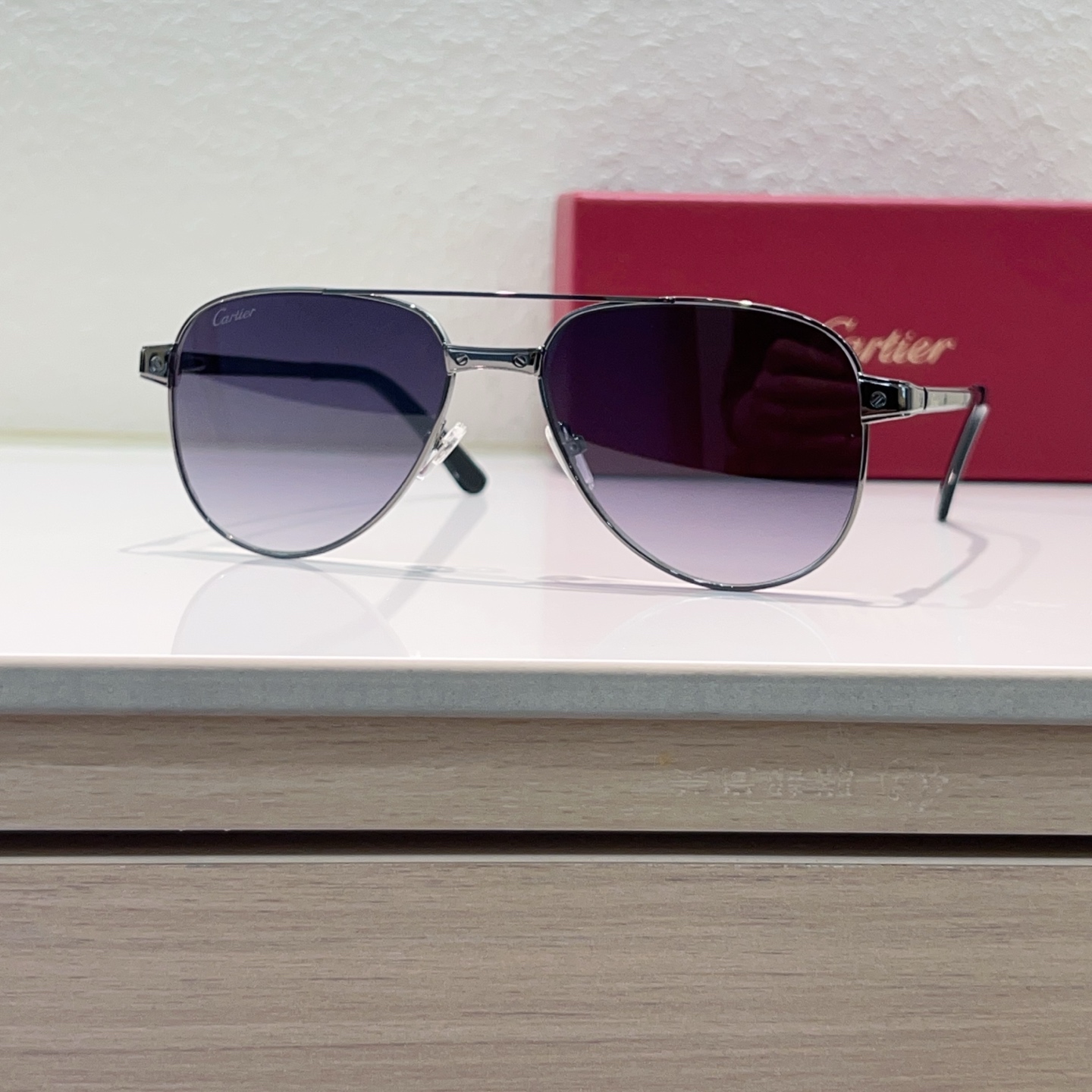 Cartier CT0425S Metal Aviator Sunglasses