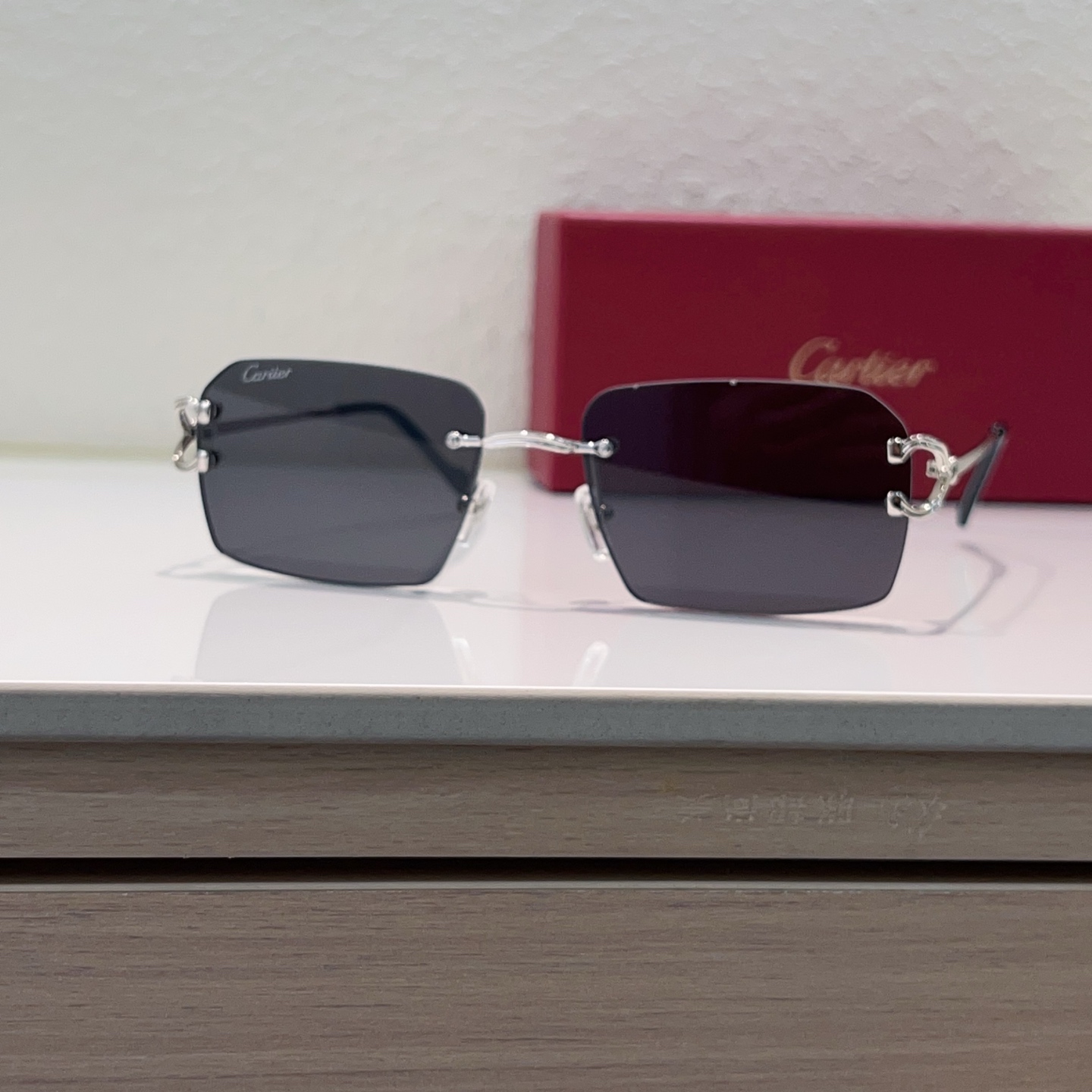 Cartier Frameless Sunglasses Metal Square