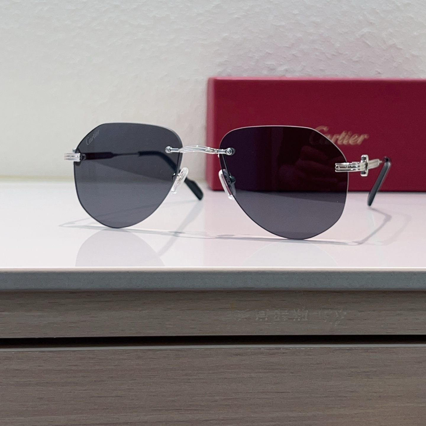 Cartier CT0936S Rimless Sunglasses Metal Aviator