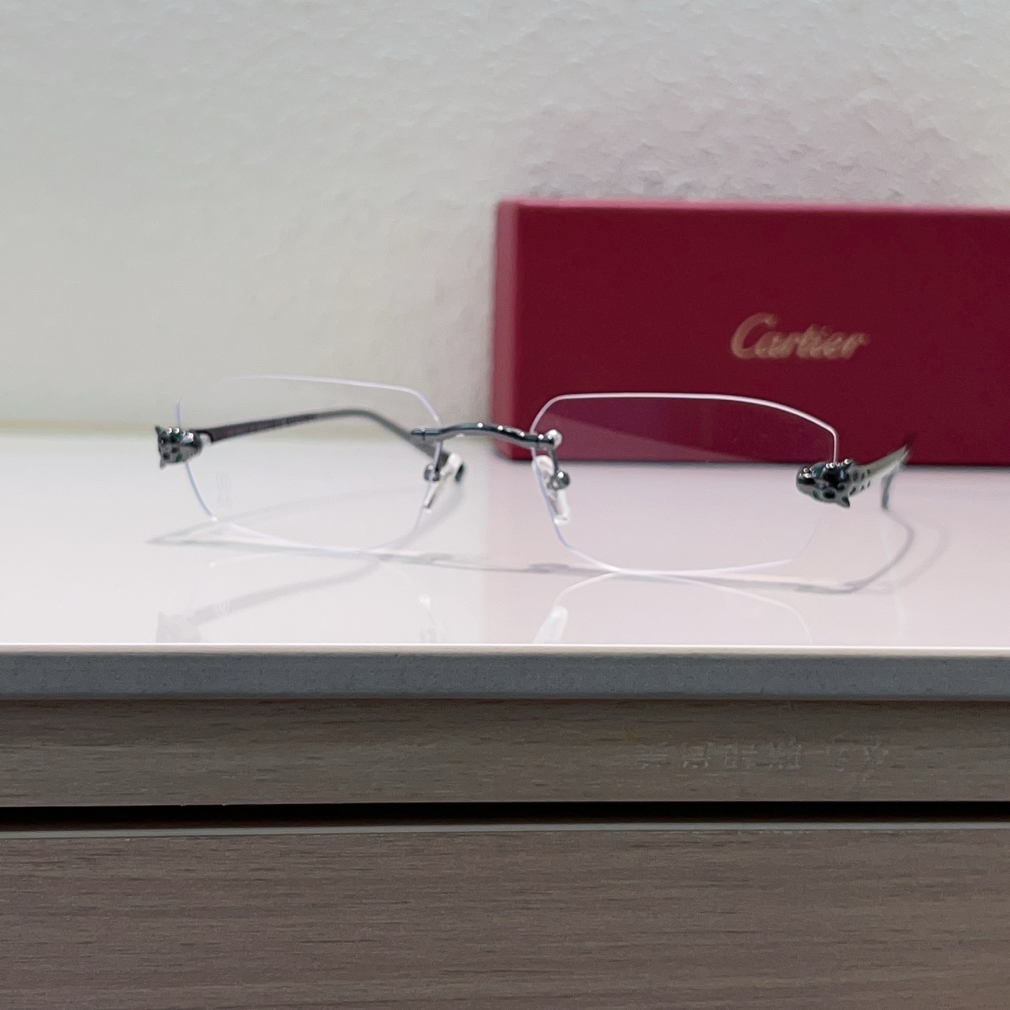 Cartier Rimless Metal Rectangular Glasses