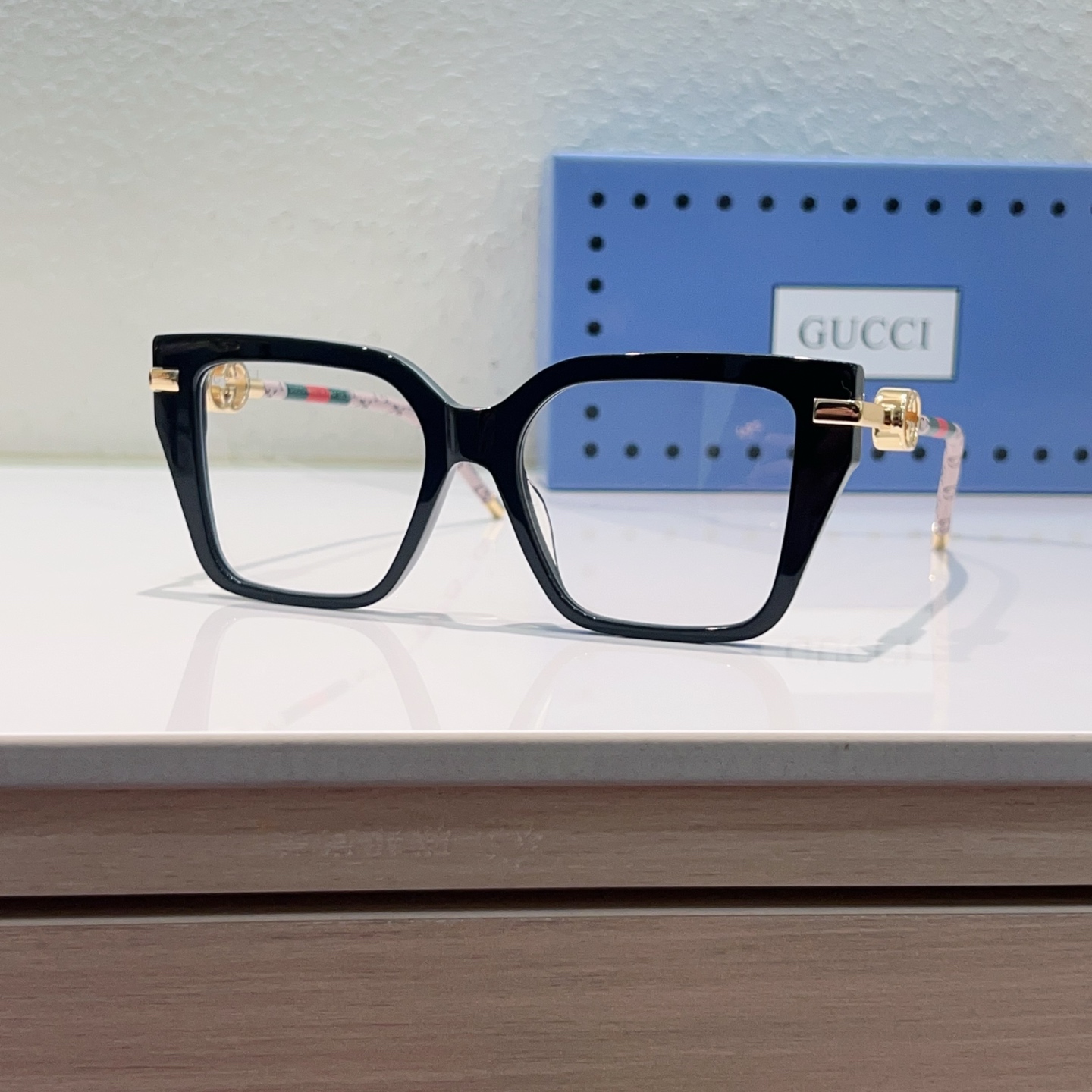 GUCCI Eyewear Acetate Square Black Frame