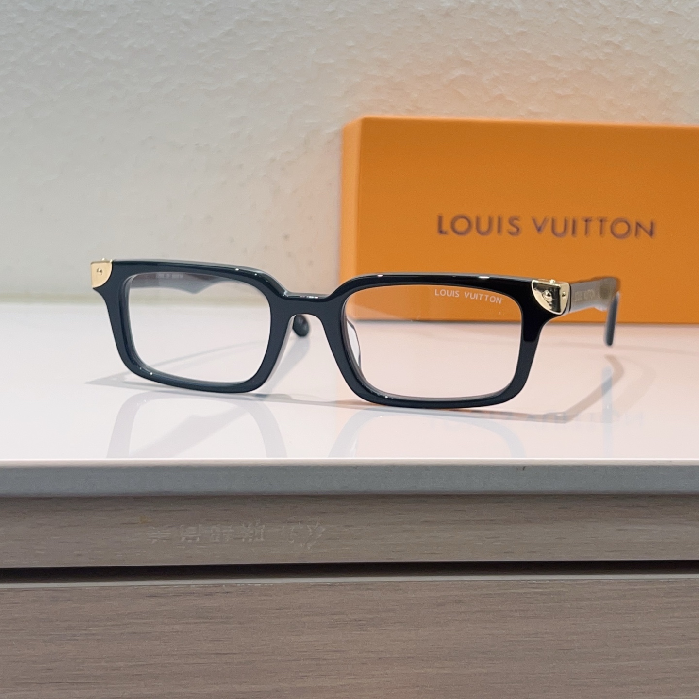 LOUIS VUITTON Acetate Rectangular Eyeglasses Z3595E