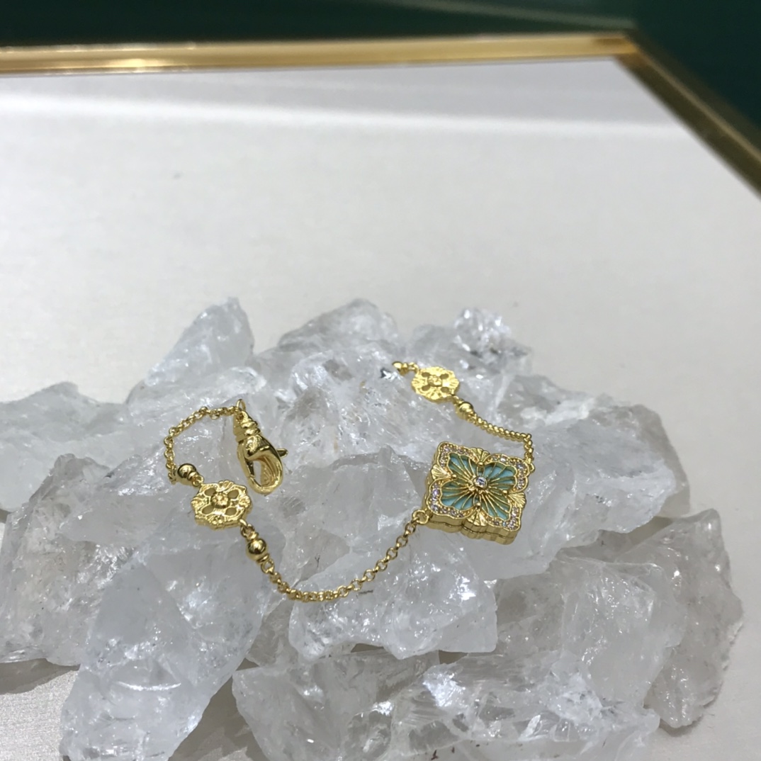 부첼라티 오페라 시리즈 그린 에나멜 네 잎 클로버 팔찌 64230 이미지 3