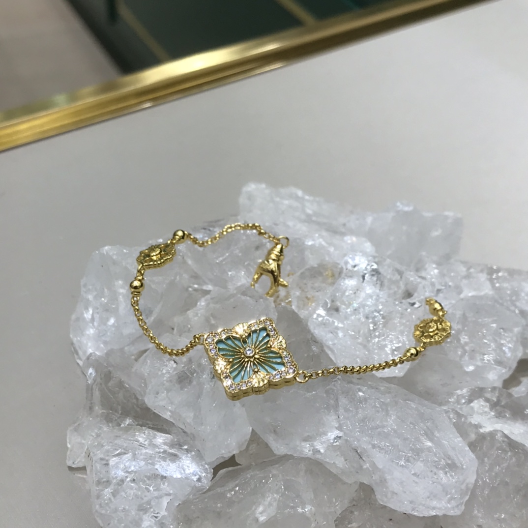 부첼라티 오페라 시리즈 그린 에나멜 네 잎 클로버 팔찌 64230 이미지 2