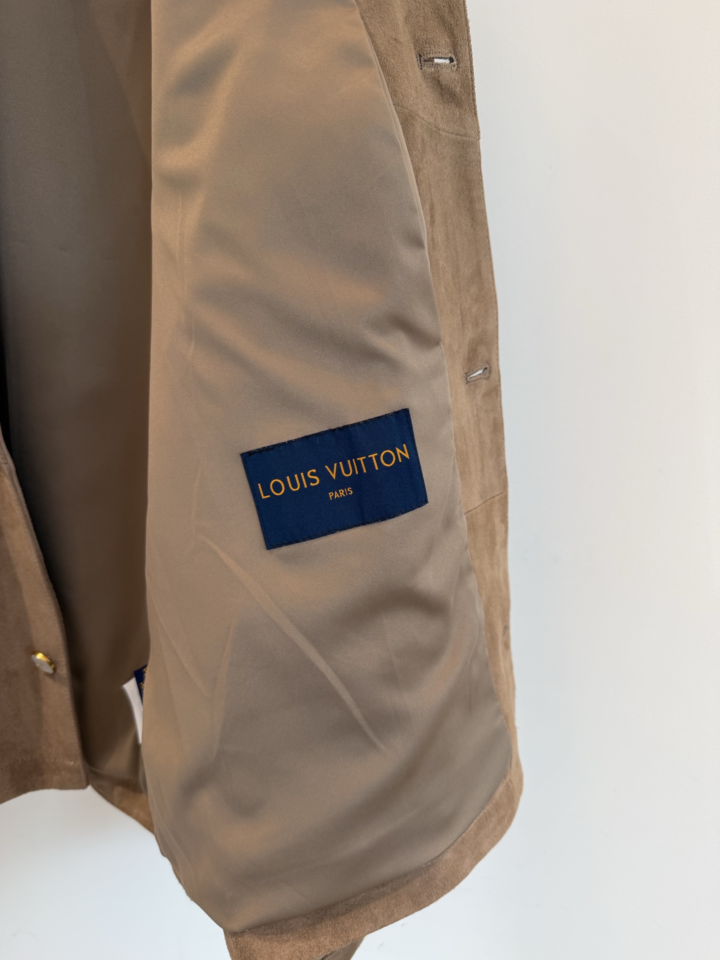 LV Brown Suede LV Patch Button Jacket