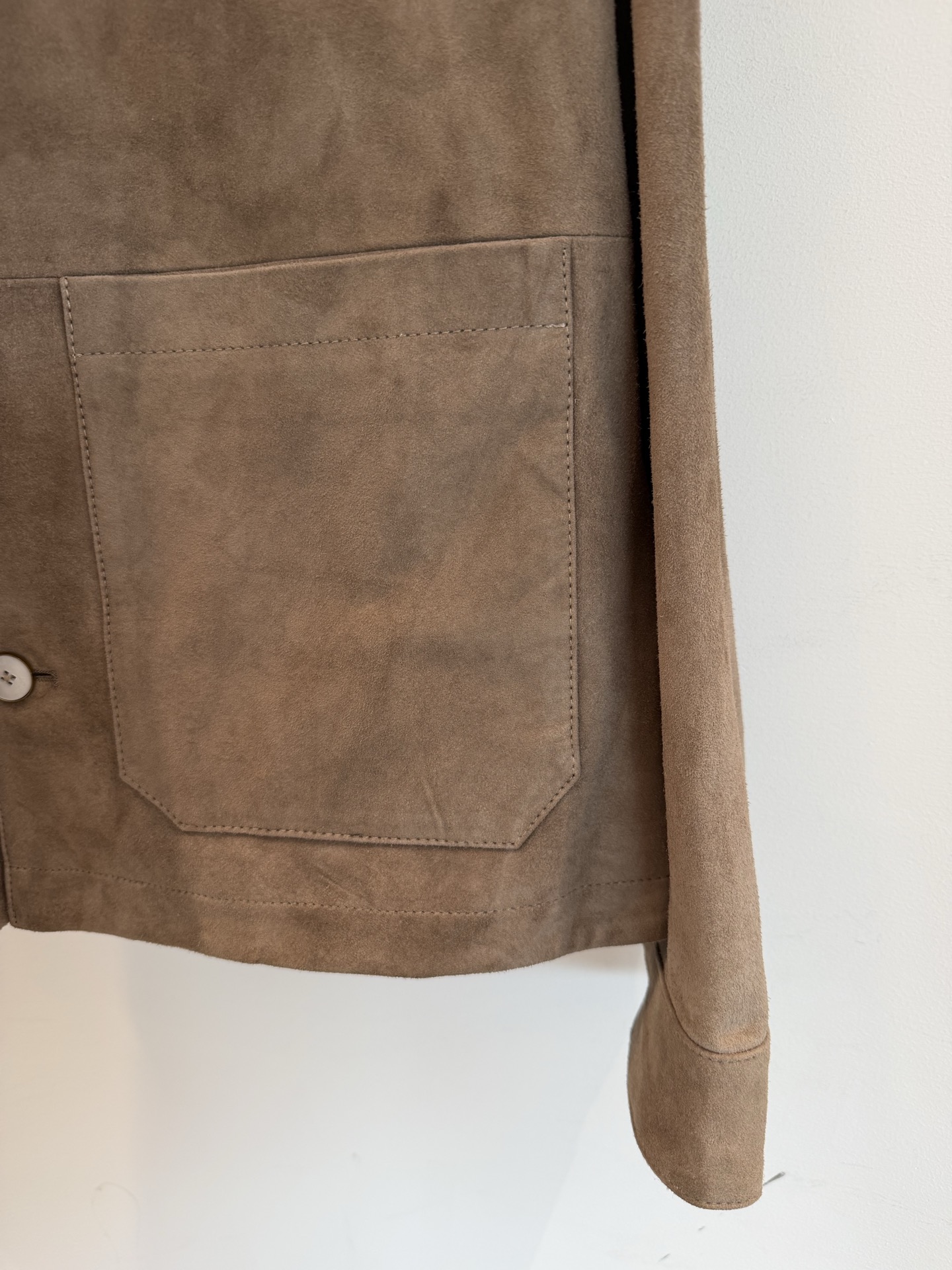 LV Brown Suede LV Patch Button Jacket