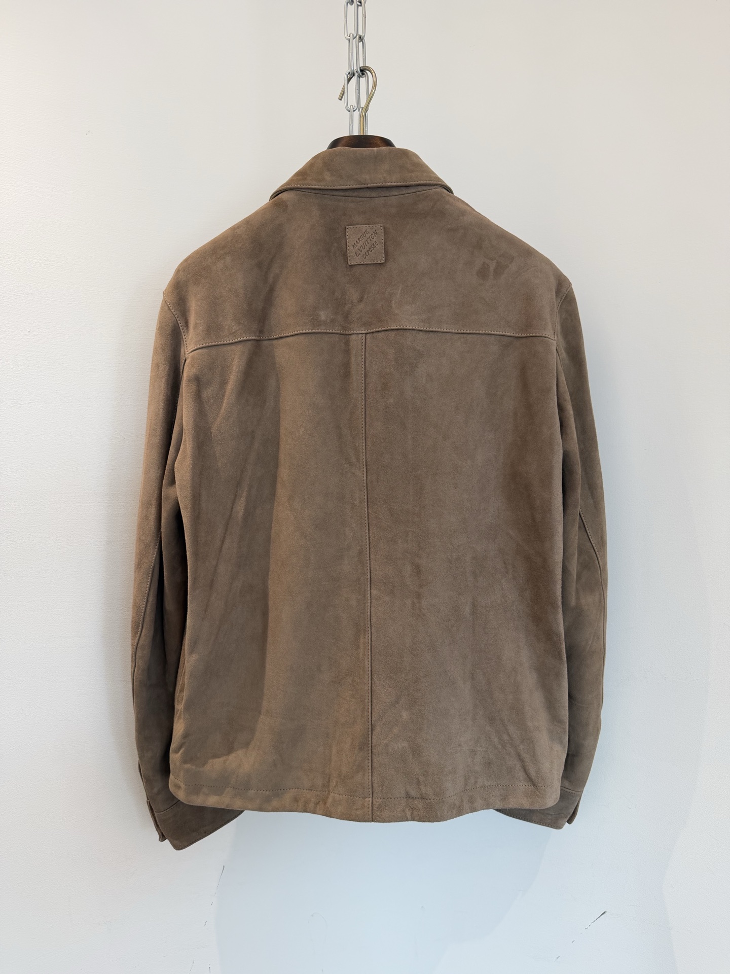 LV Brown Suede LV Patch Button Jacket