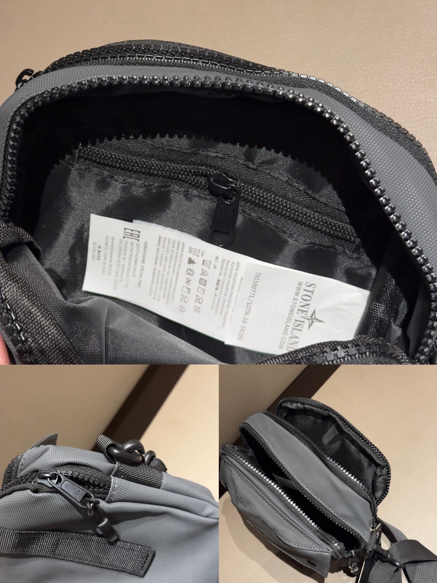 P60💰 STONE ISLAND石头岛25FW小标休闲腰包迷你挎包，贴布刺绣户外运动健身防水小包 多个分层有序存放 包身背部也有一个拉链口袋 
颜色：黑色 藏青色 灰色 
尺寸：16*16*6
​