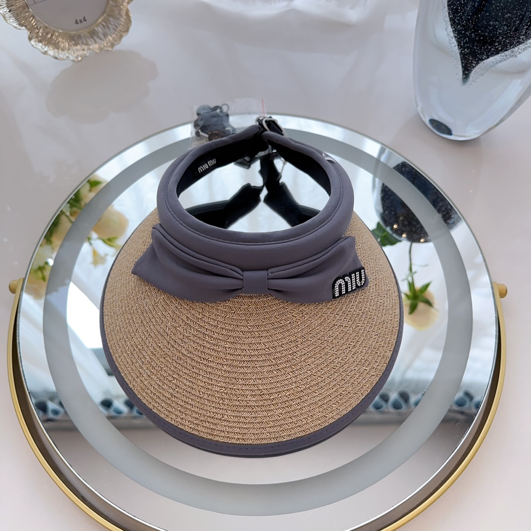 Oferta miumiu nueva gorra sin ala de verano, artesanía pesada y de alta gama, buena forma, compra con confianza, gorra …