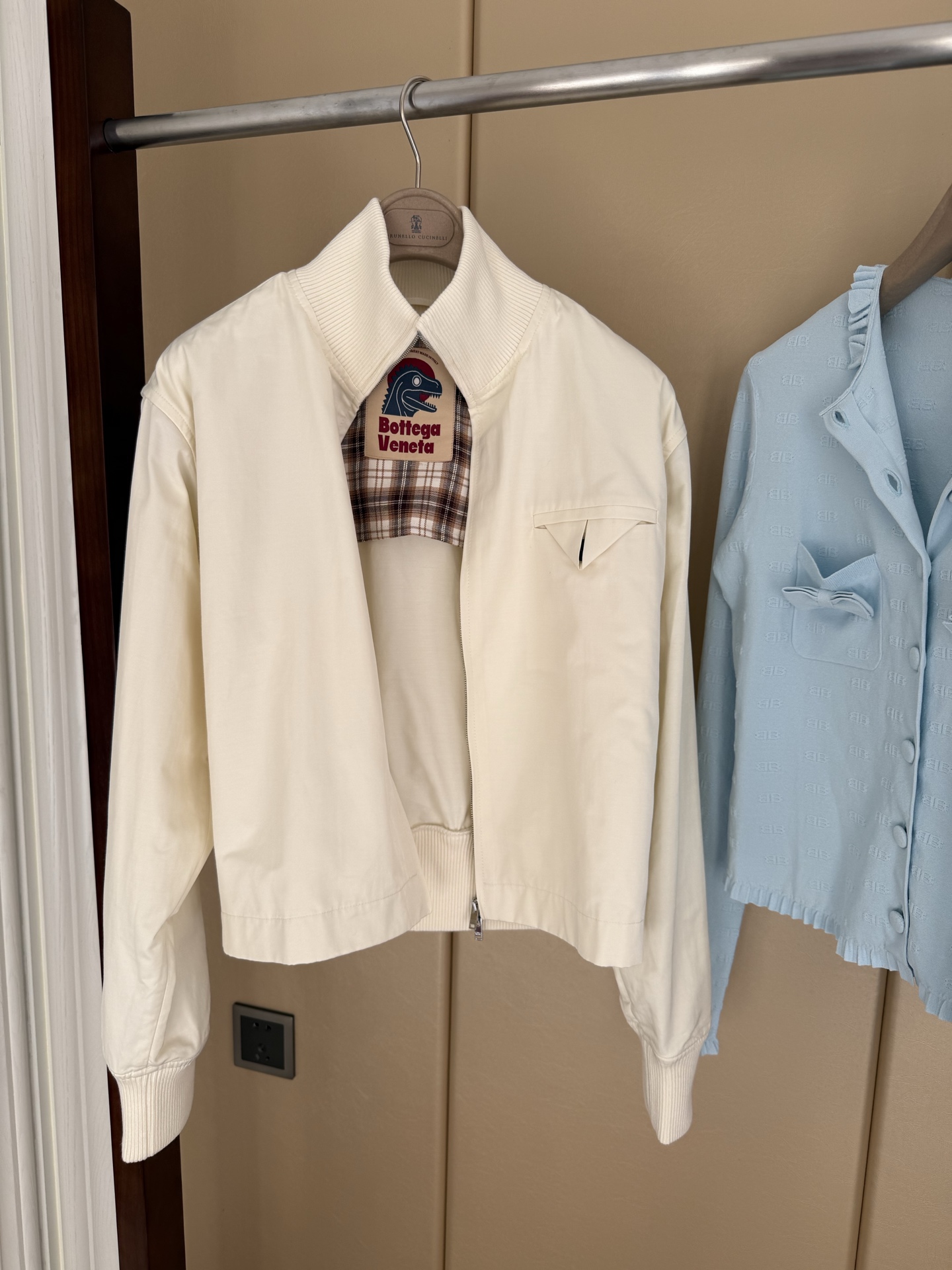 Women's White Cropped Workwear Jacket with Ribbed Collar - S, M, L 5 i1759396899245 8841 0 3