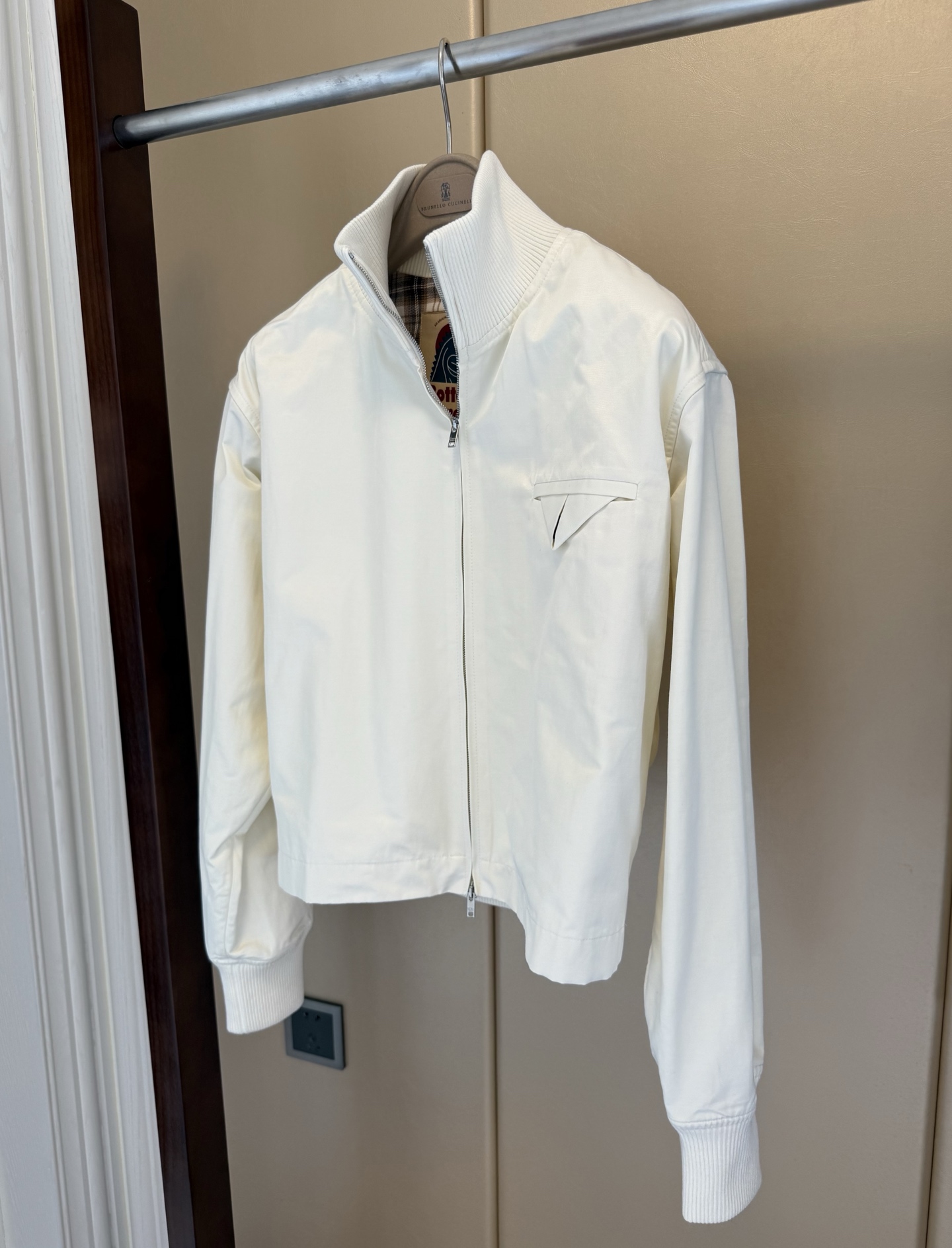 Women's White Cropped Workwear Jacket with Ribbed Collar - S, M, L 4 i1759396899308 908 0 2