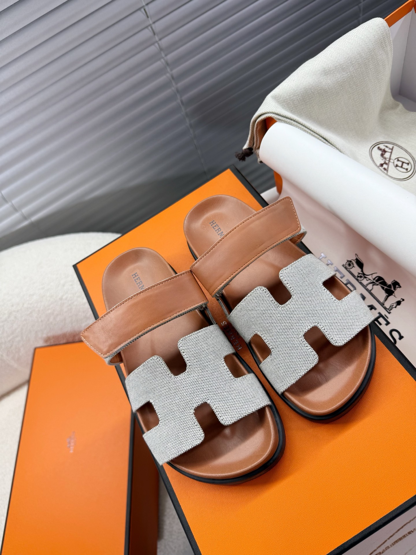 NO:260289,Hermes--Handle couple H-shelf series; second uncle slippers; sandals... 