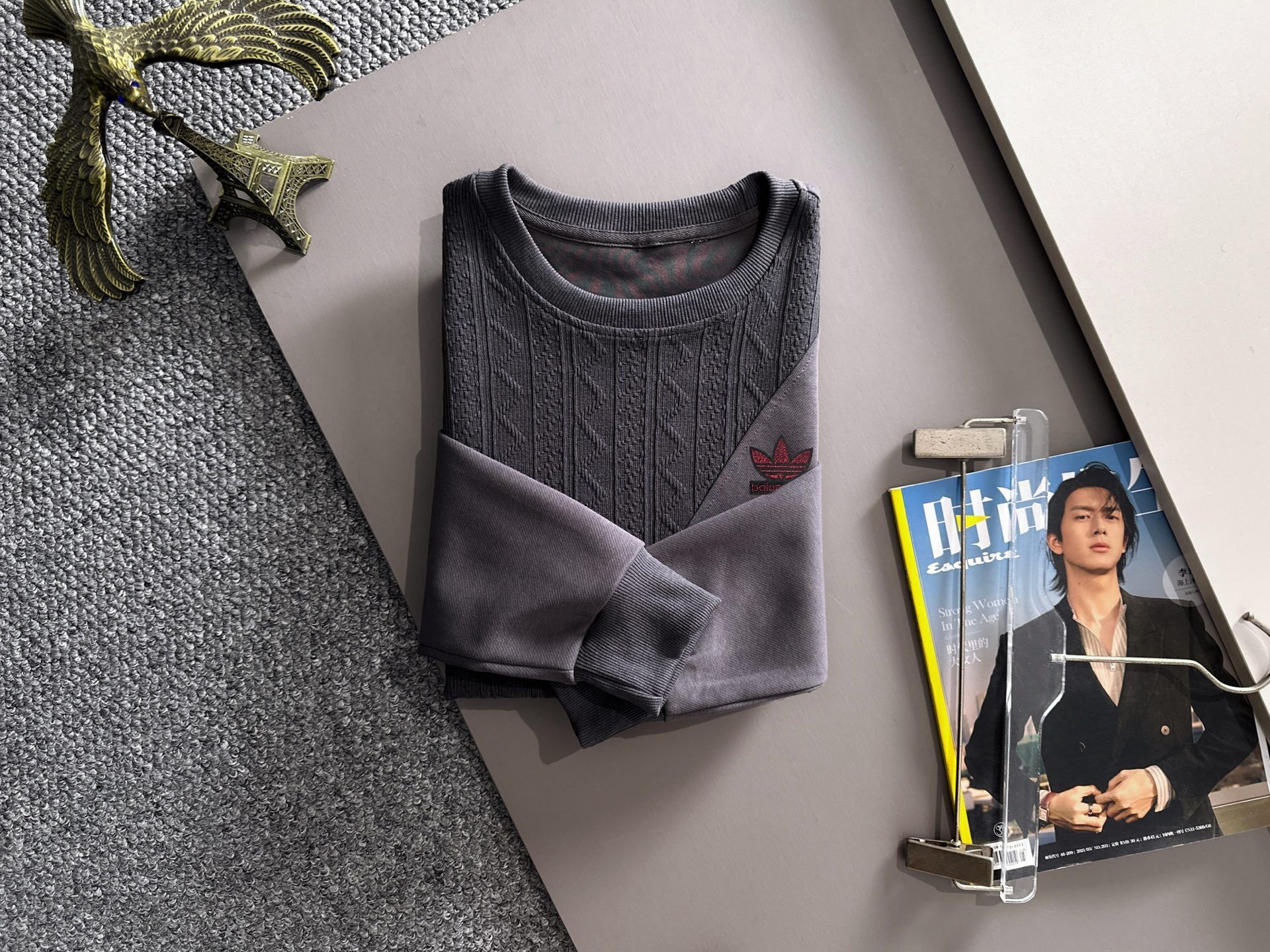 P400 パリ三叶草秋冬新款ラウンドネックスウェット 男女兼用