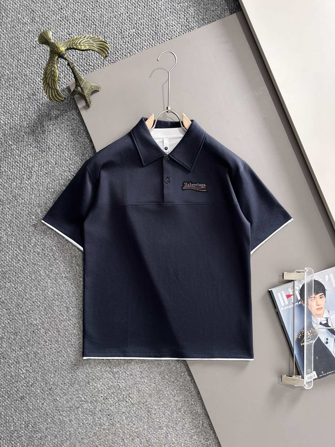 P150 Paris 2026 nueva camiseta de manga corta para hombre primavera. Hecho de tejido de algodón de punto con hilo de al…