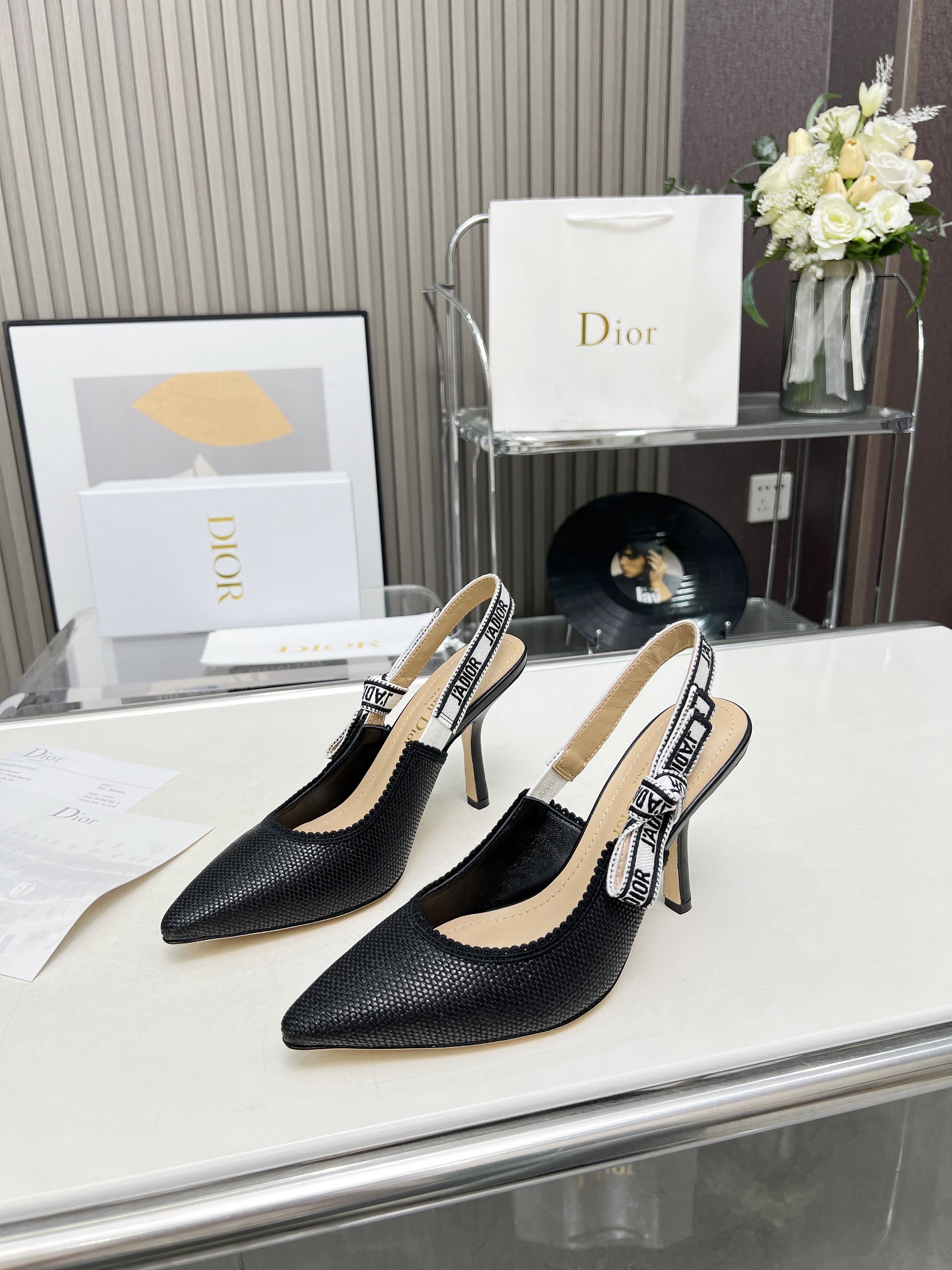 Dior Schuhe Pumps Mit Hohem Absatz Sandalen Stickerei Alles Kupfer Echtleder Schaffell Frühling/Sommer Kollektion