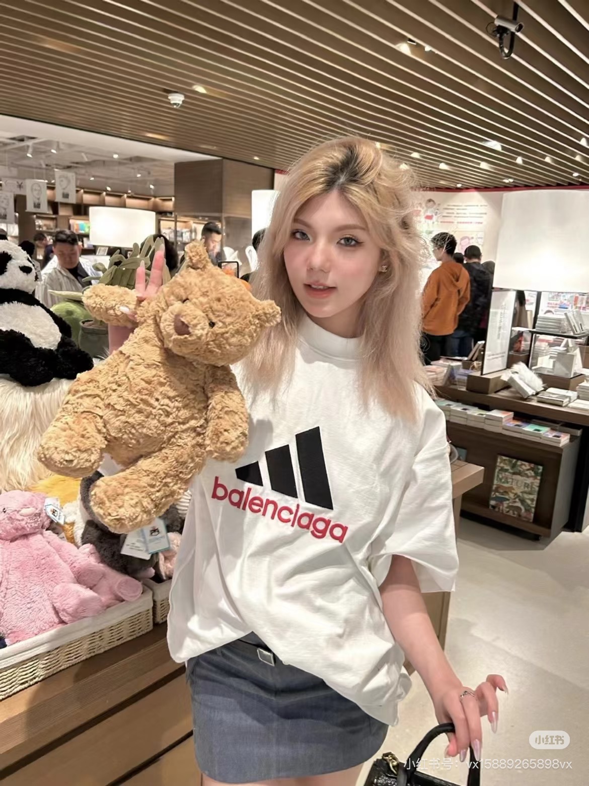 Balenciaga 官网品质BLCG/BALENCIAGA/巴黎世家联名Adidas前面 LOGO组合，双面正反穿搭刺绣短袖T恤#