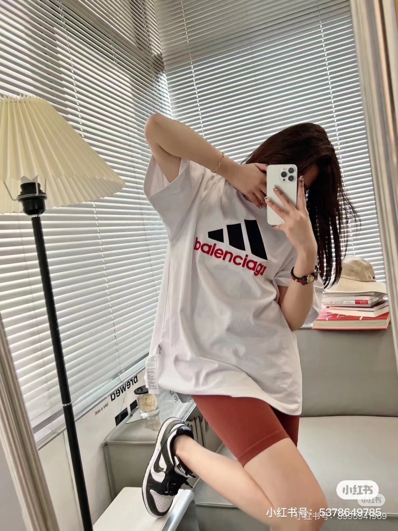 Balenciaga 官网品质BLCG/BALENCIAGA/巴黎世家联名Adidas前面 LOGO组合，双面正反穿搭刺绣短袖T恤#