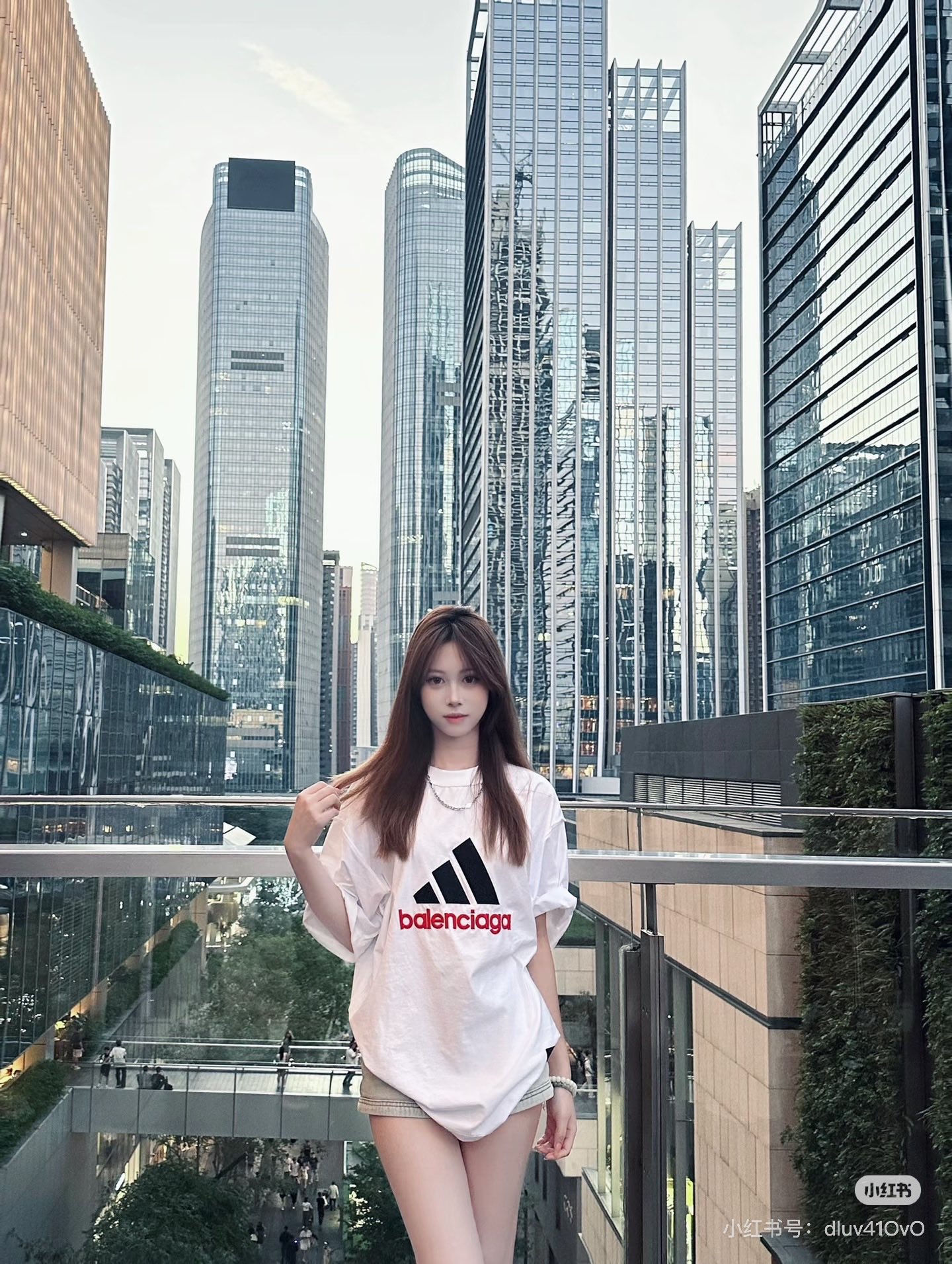 Balenciaga 官网品质BLCG/BALENCIAGA/巴黎世家联名Adidas前面 LOGO组合，双面正反穿搭刺绣短袖T恤#
