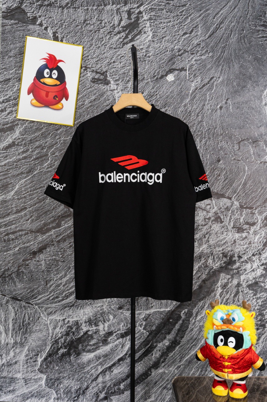 Balenciaga BALENCI*GA巴黎世家 大M 3M标字母LOGO刺绣短袖T恤