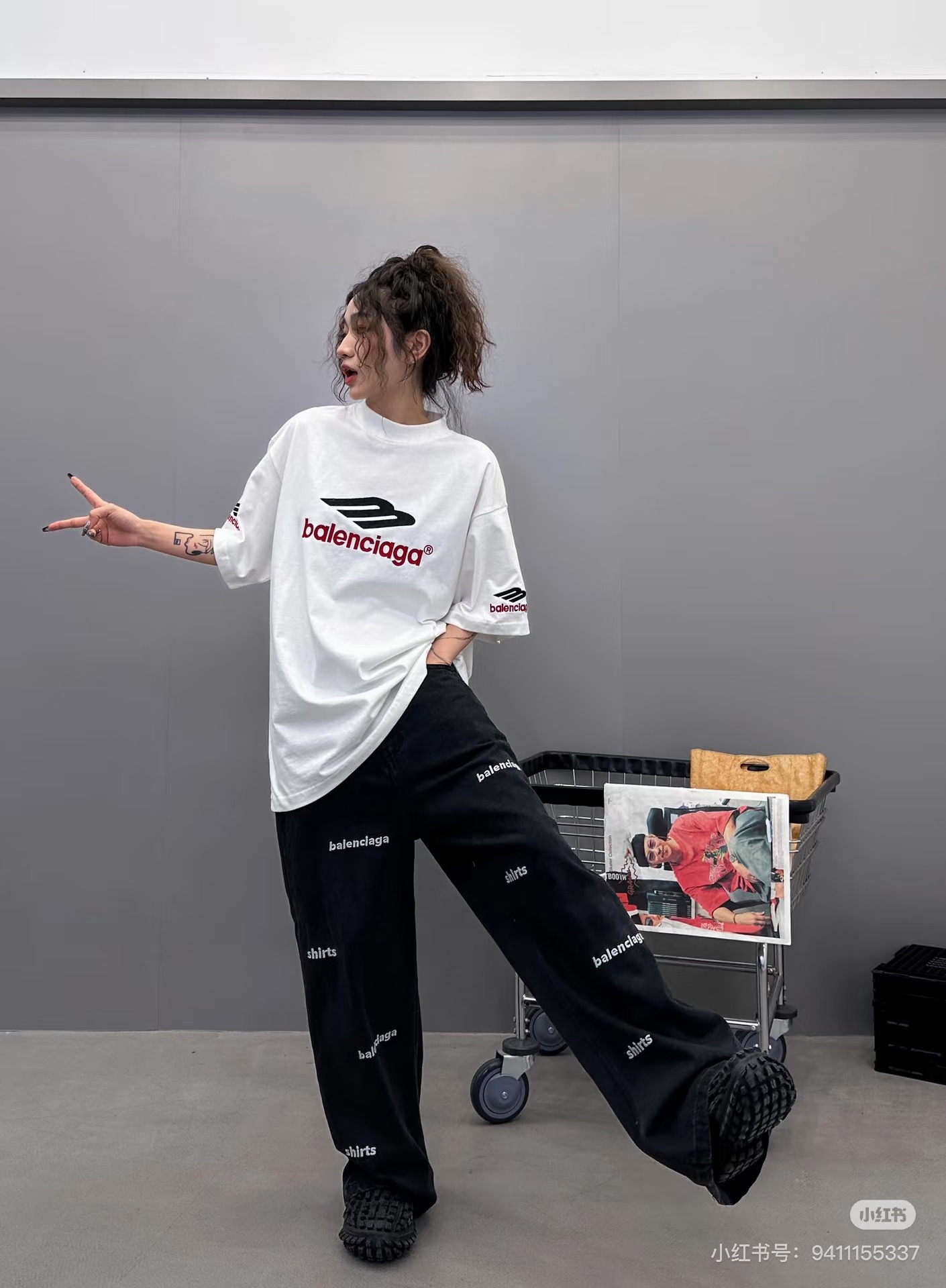 Balenciaga BALENCI*GA巴黎世家 大M 3M标字母LOGO刺绣短袖T恤
