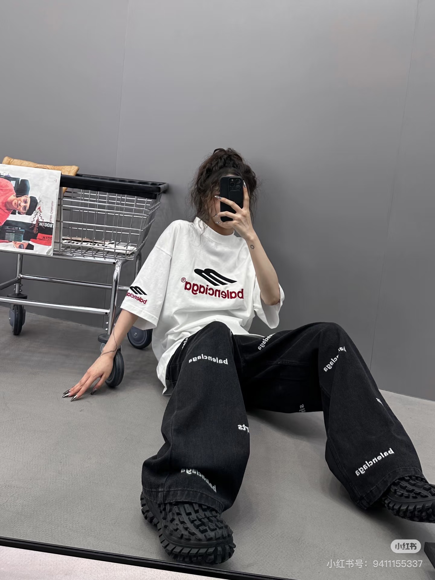 Balenciaga BALENCI*GA巴黎世家 大M 3M标字母LOGO刺绣短袖T恤