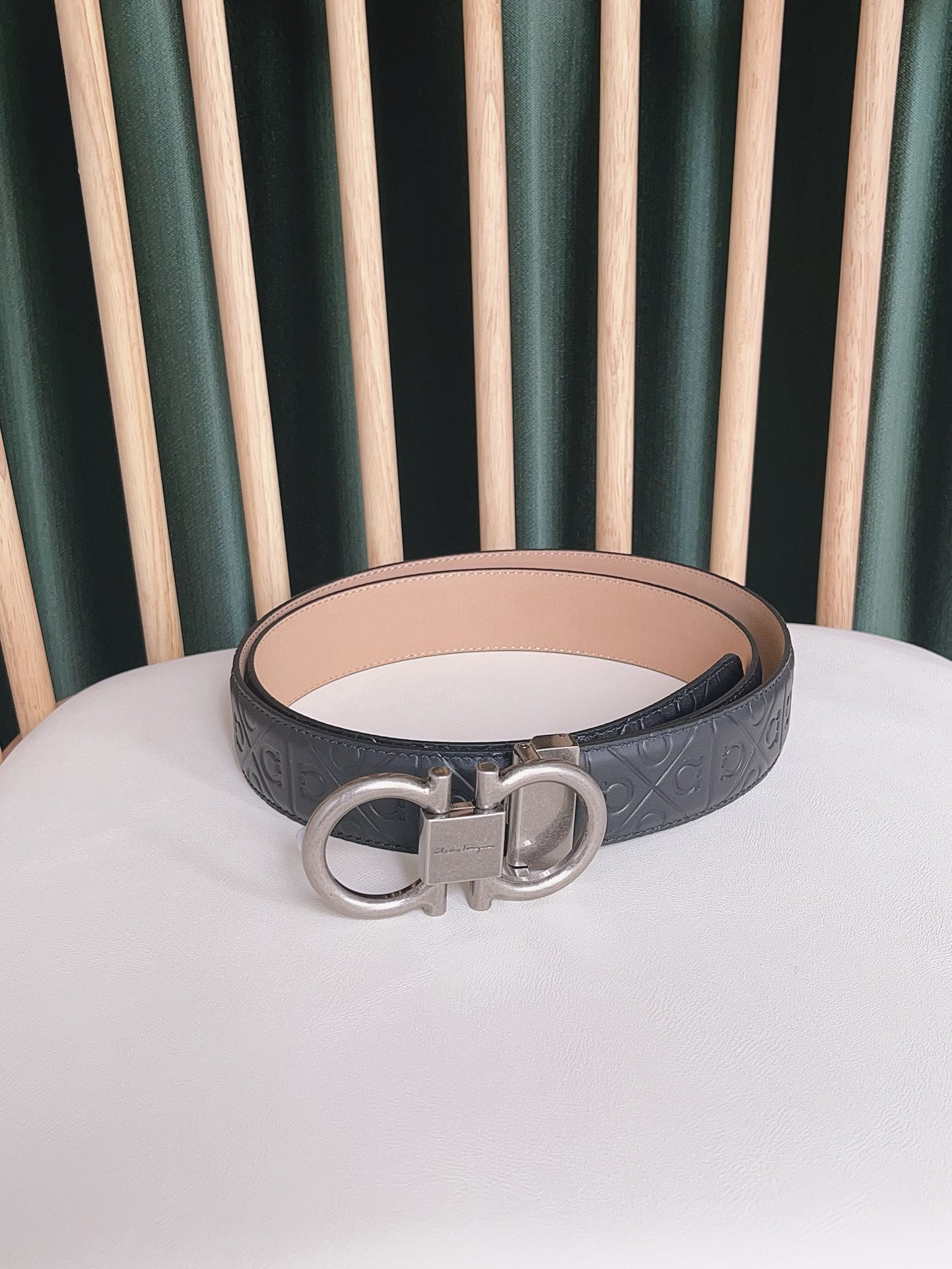 Salvatore Ferragamo Men's Gancini Reversible Leather Belt, 35mm Wide