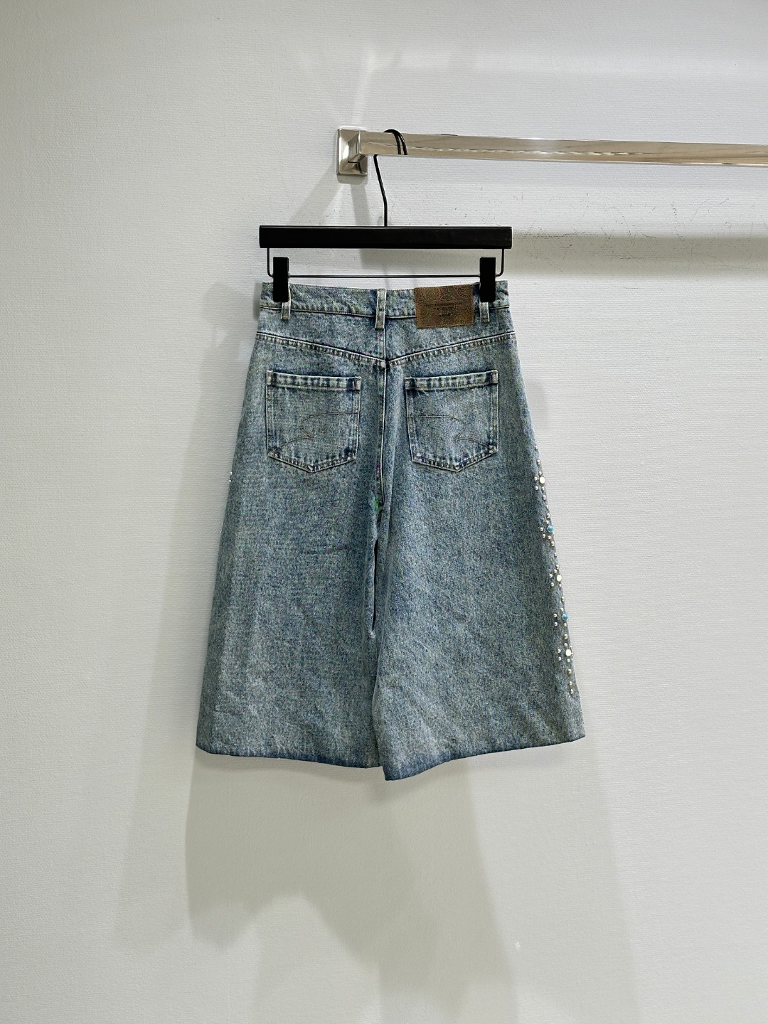 “New SS Cowboy Shorts Suit with Classic Fashion Monographs – White Blue SML” - 图片 7