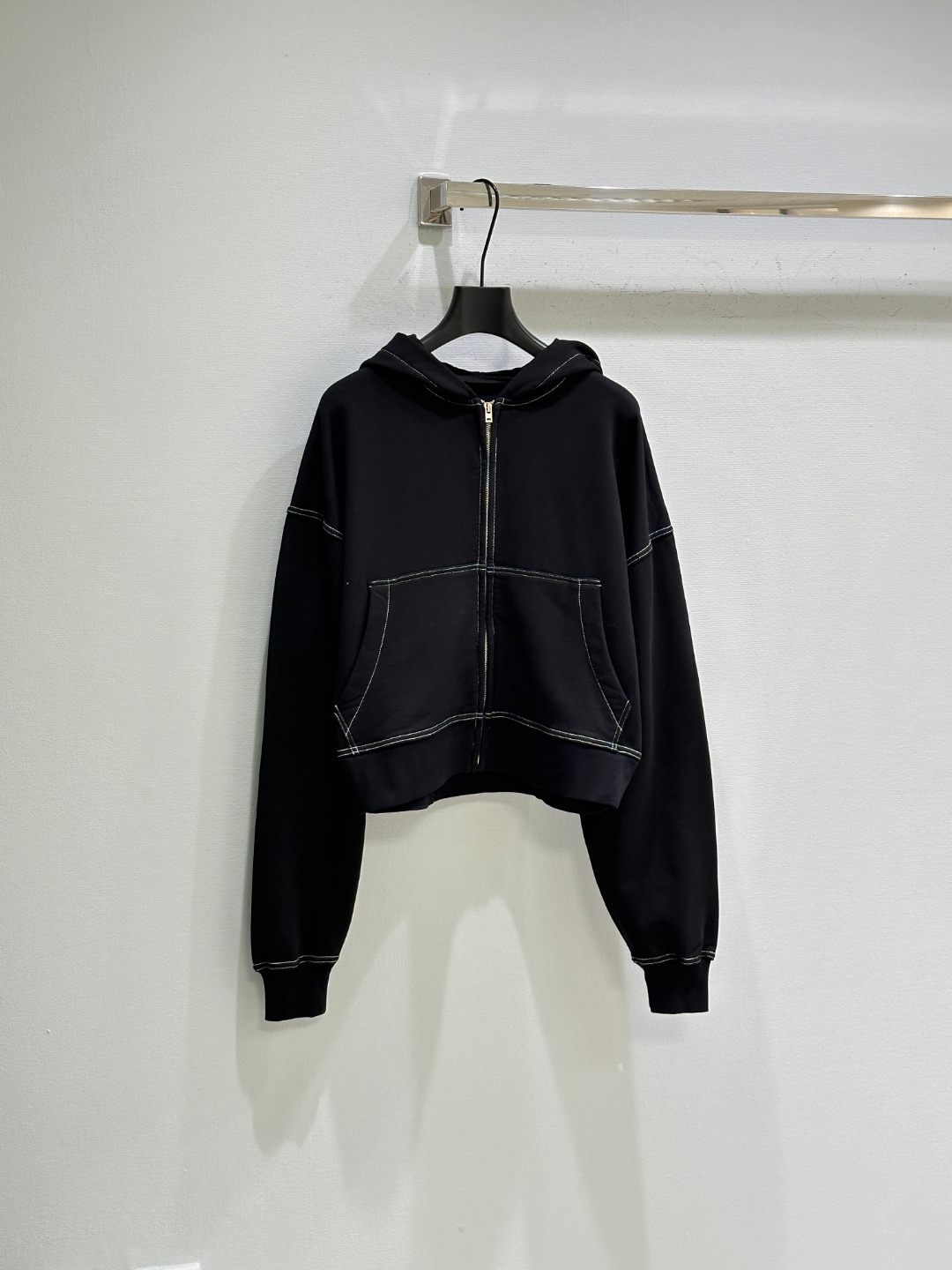 Acne Studios Cotton Fleece Zip Up Hoodie with Contrast Stitching 2 o 1j30knhraoepibj1a801c741mi70