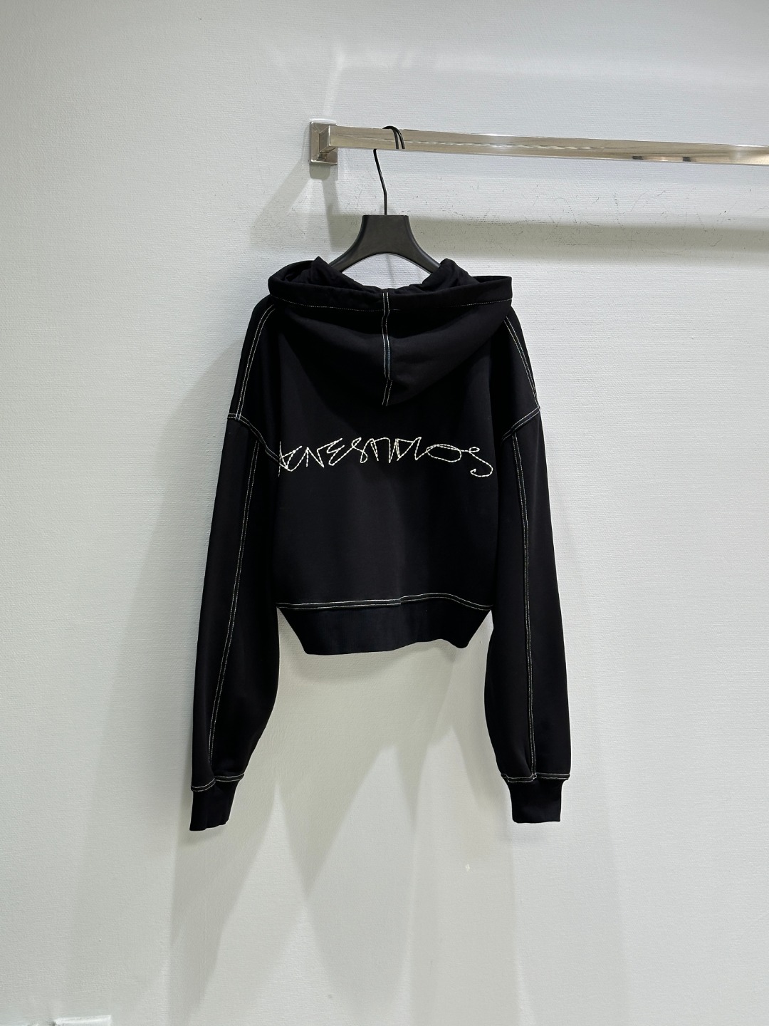 Acne Studios Cotton Fleece Zip Up Hoodie with Contrast Stitching 9 o 1j30knhrd1kfb1as81iob11ur8ae7