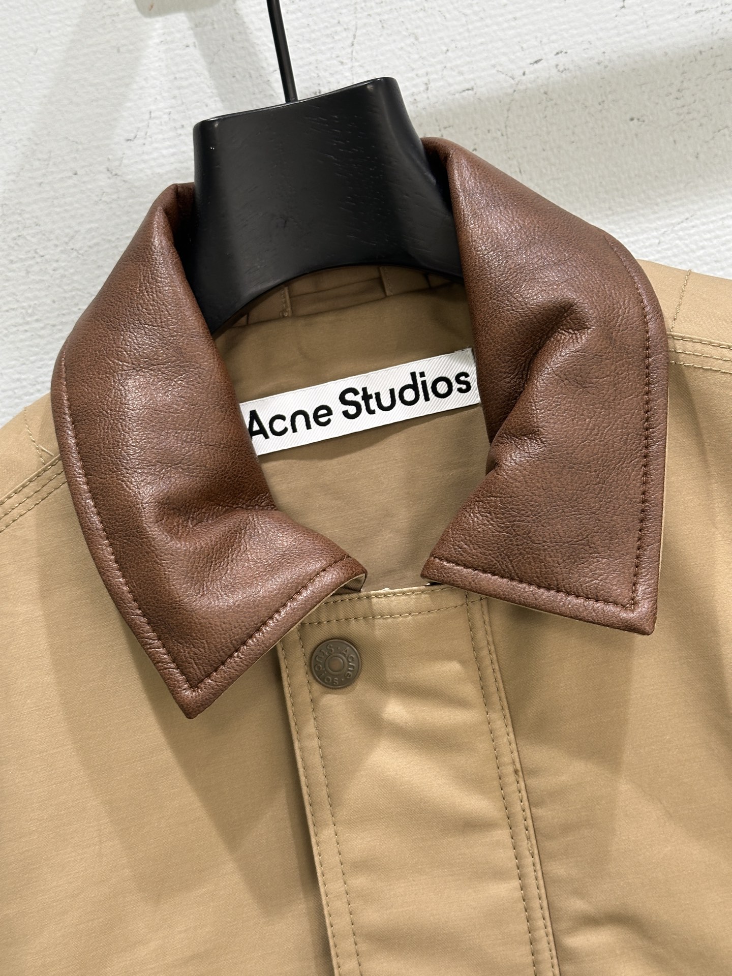 Acne Studios Cotton Blend Jacket with Faux Leather Collar - Winter Collection 5 i1761721847197 7994 0 3