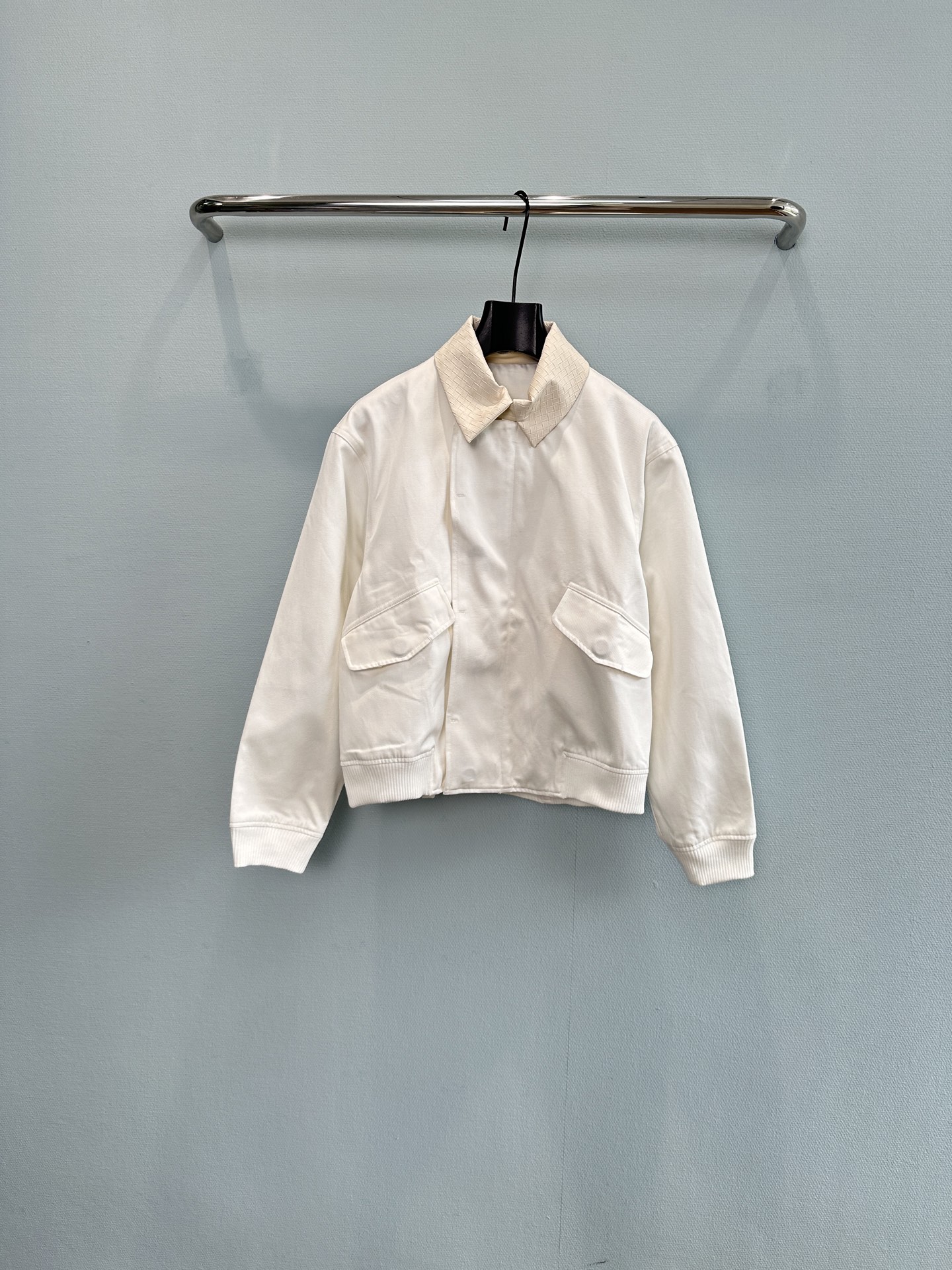 Bottega Veneta White Cropped Zip Jacket