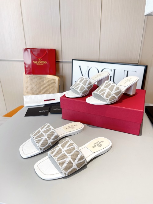 Valentino Garavani V-Logo Fabric Print Heeled or Flat Sandals 1 Valentino Garavani V-Logo Fabric Print Heeled or Flat Sandals