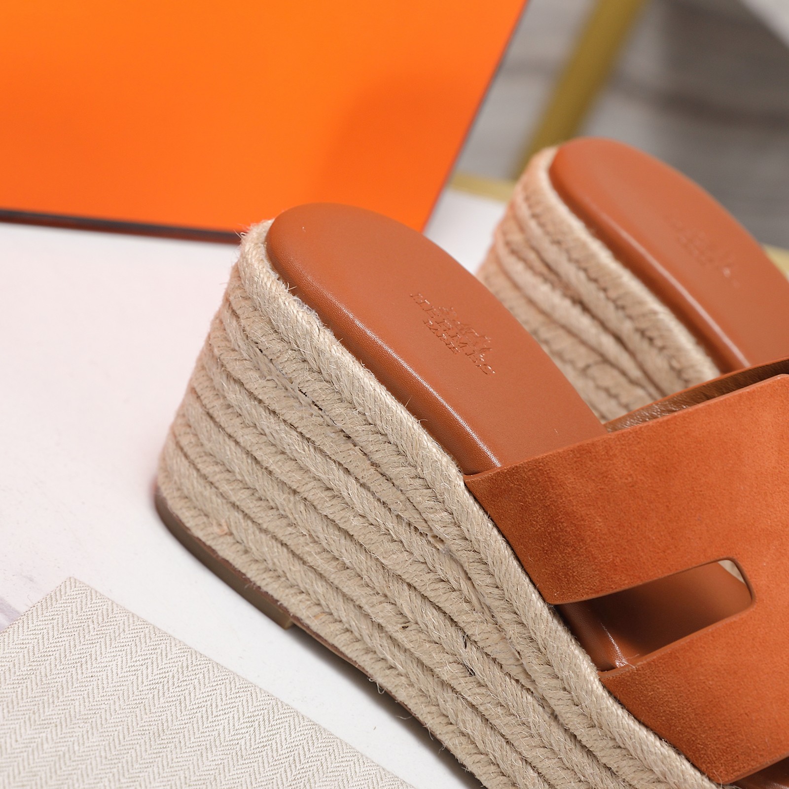 Hermès Espadrille Wedge Mules