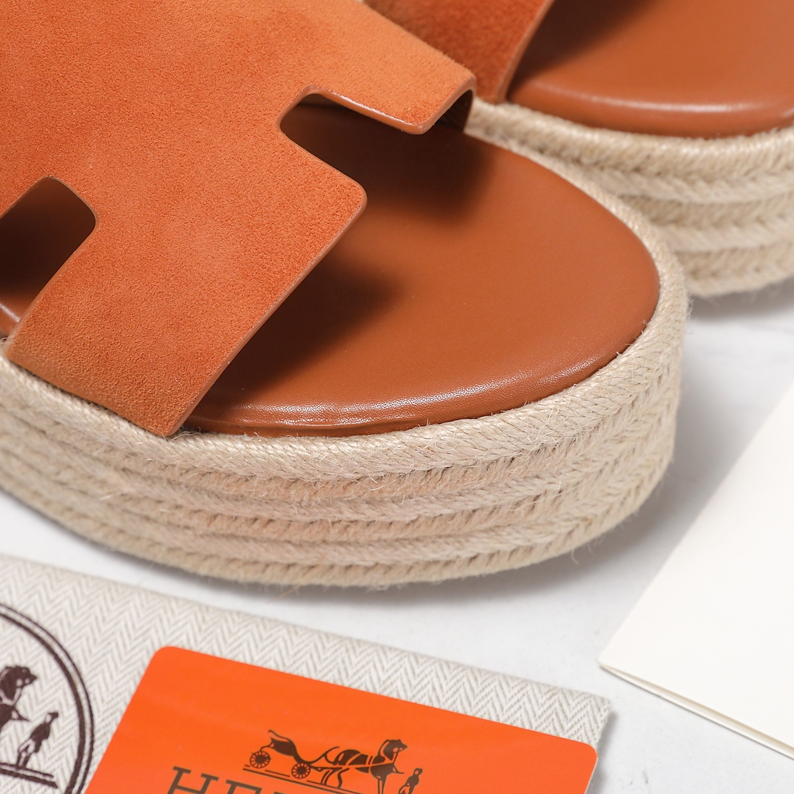 Hermès Espadrille Wedge Mules