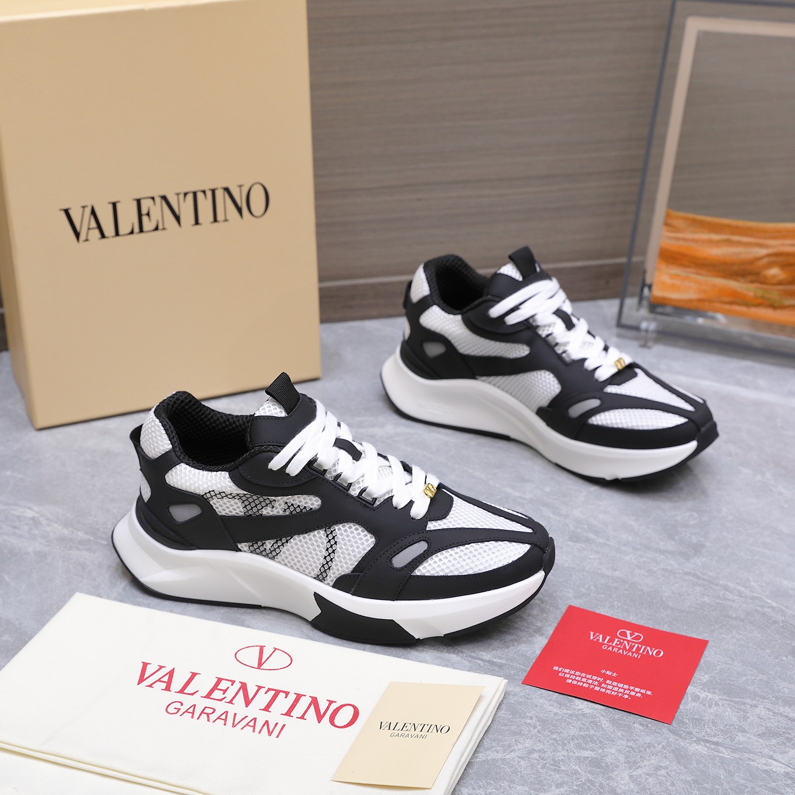 Valentino Mesh Platform Trainers