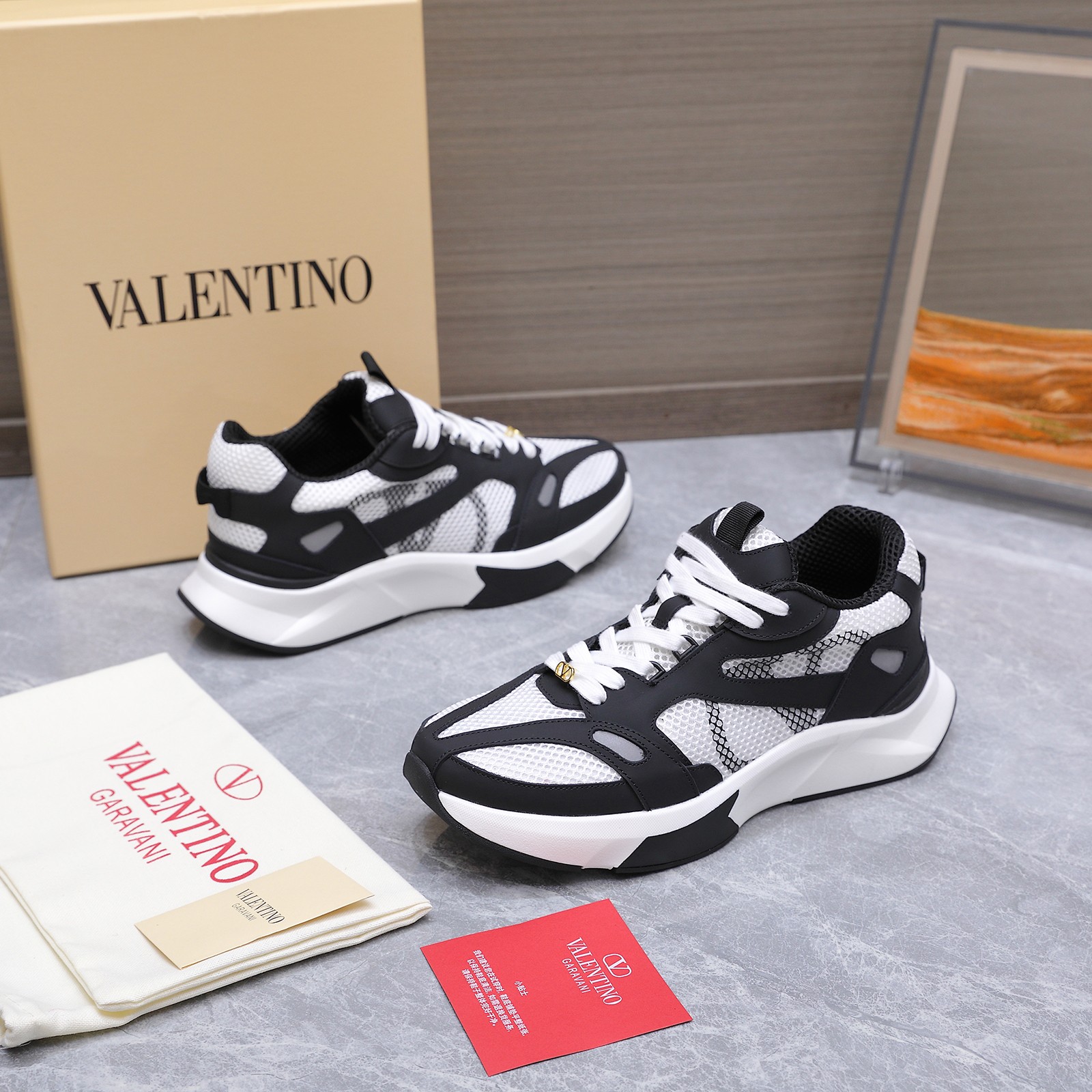 Valentino Mesh Platform Trainers