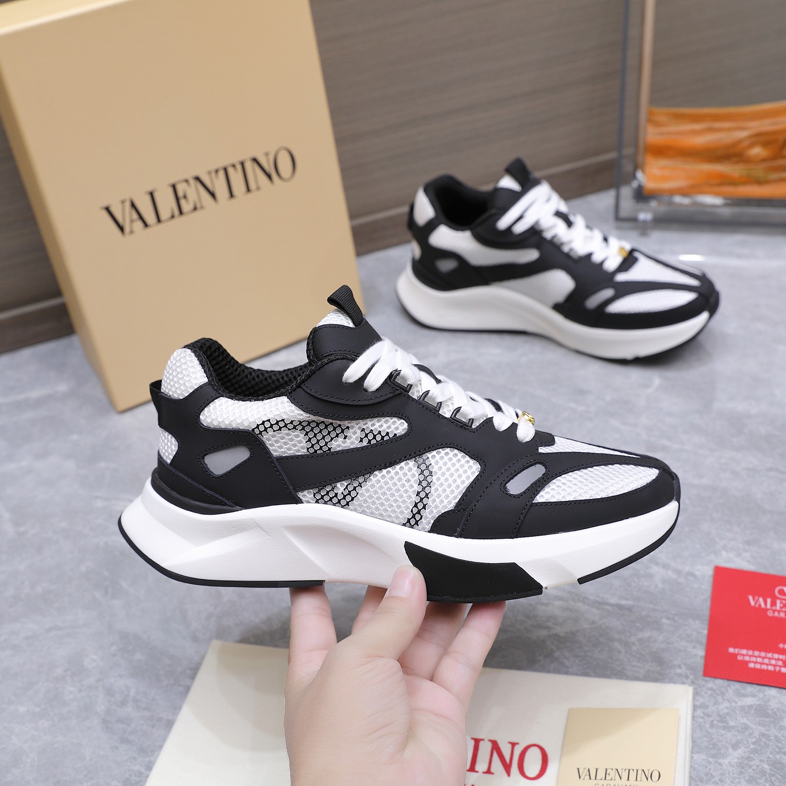 Valentino Mesh Platform Trainers