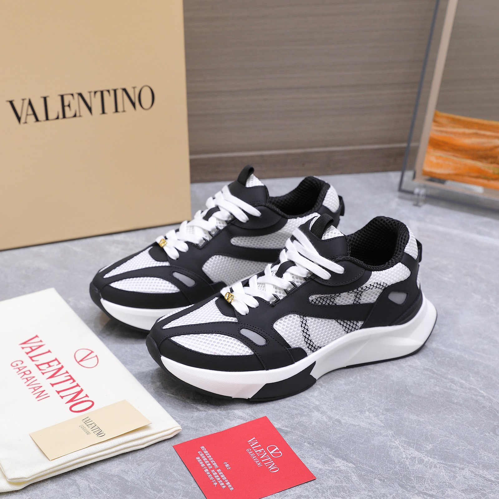 Valentino Mesh Platform Trainers