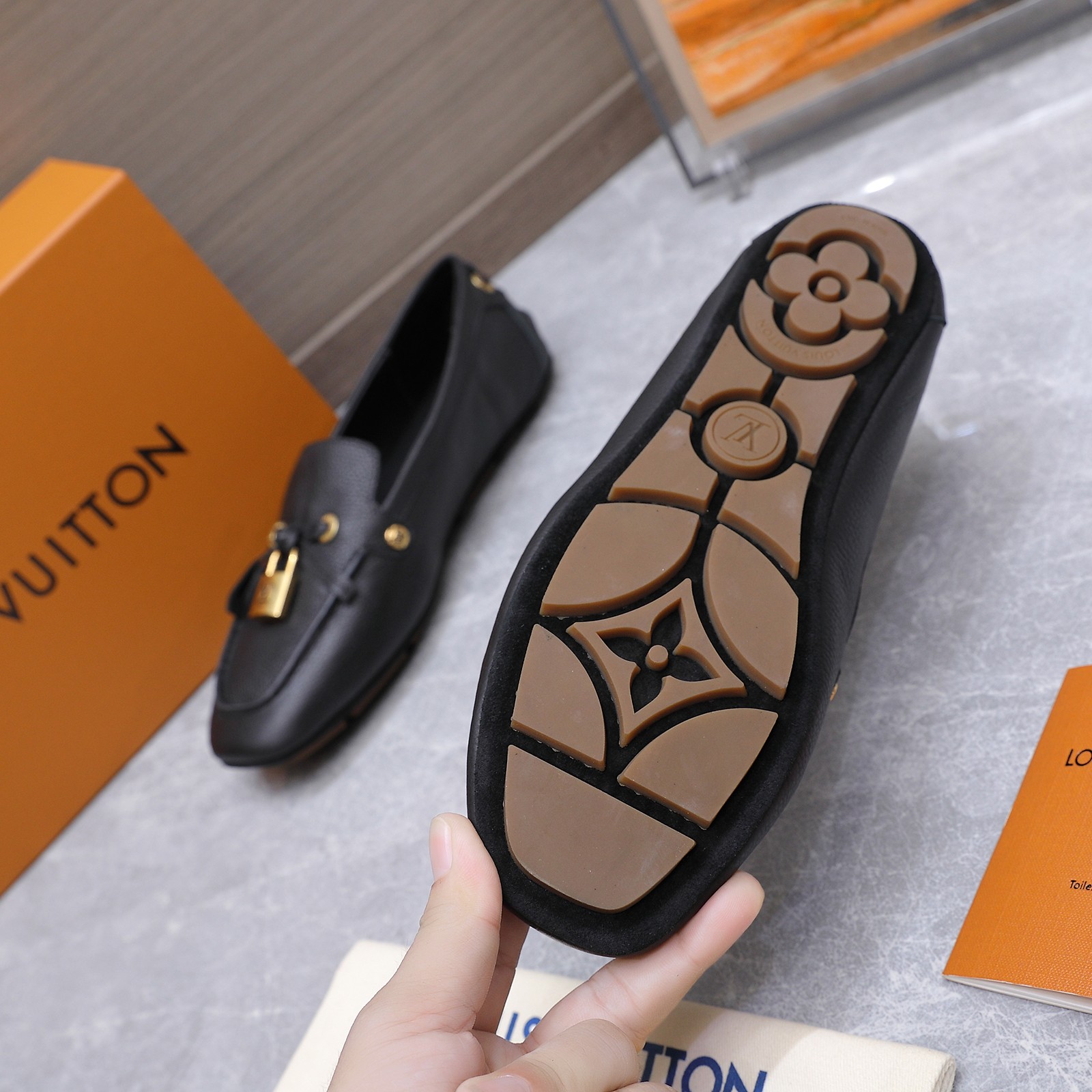 louis vuitton black soho flat loafers