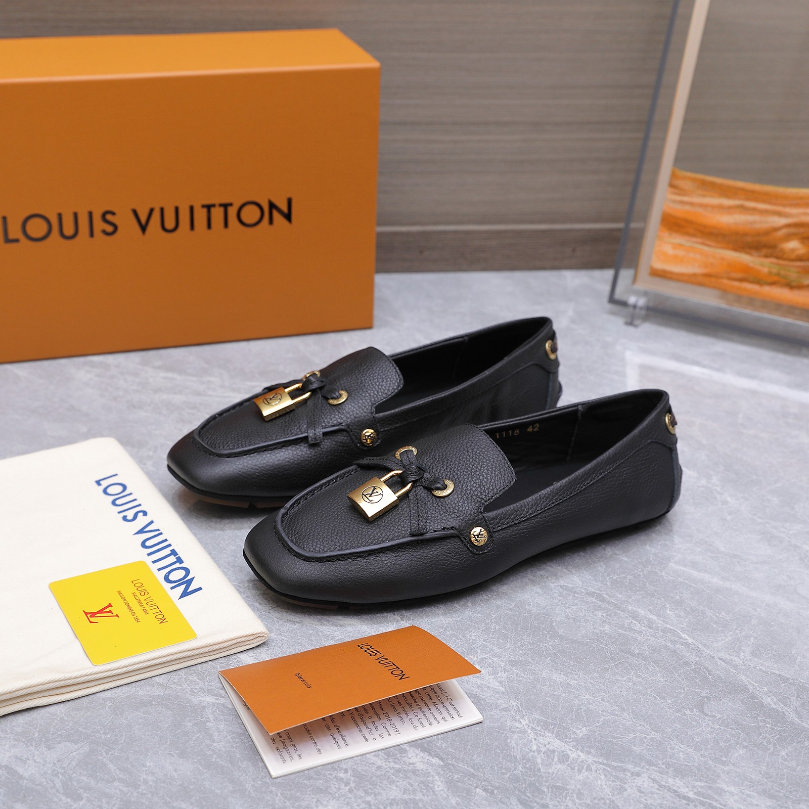louis vuitton black soho flat loafers