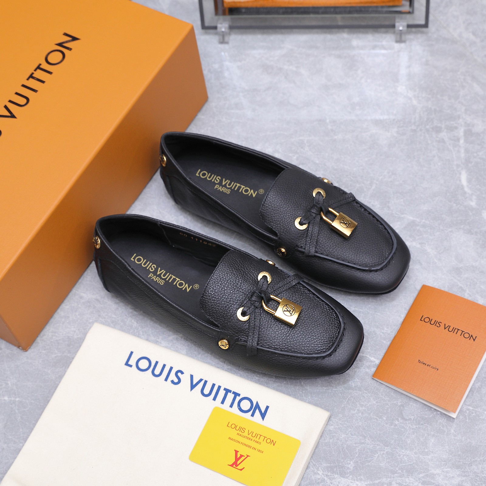 louis vuitton black soho flat loafers