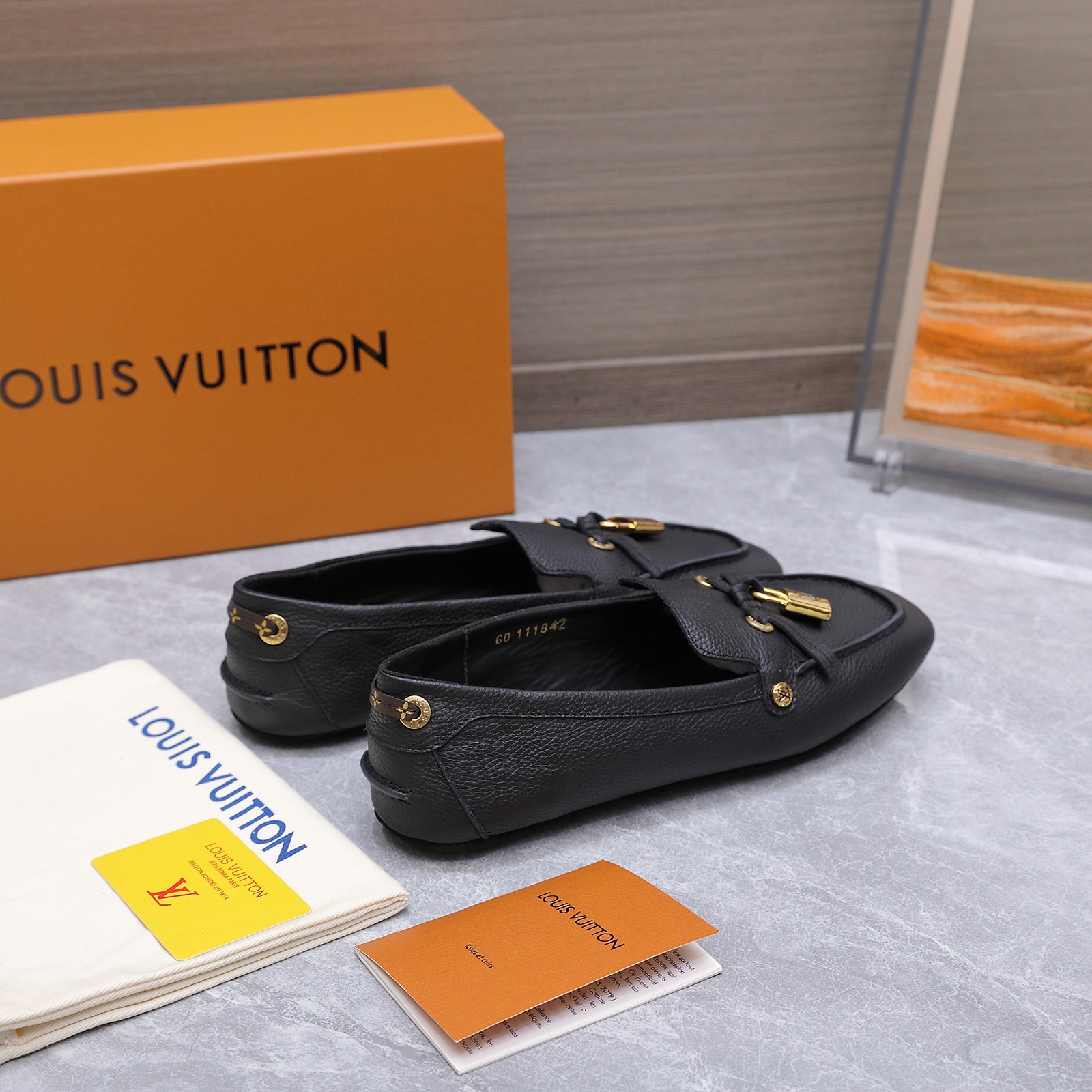 louis vuitton black soho flat loafers