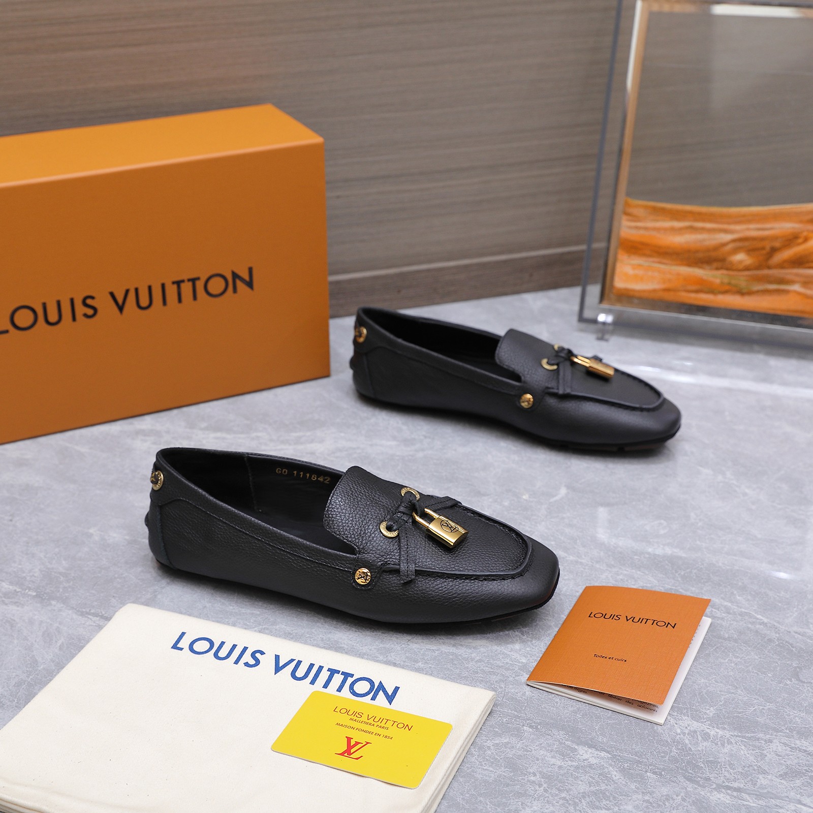 louis vuitton black soho flat loafers