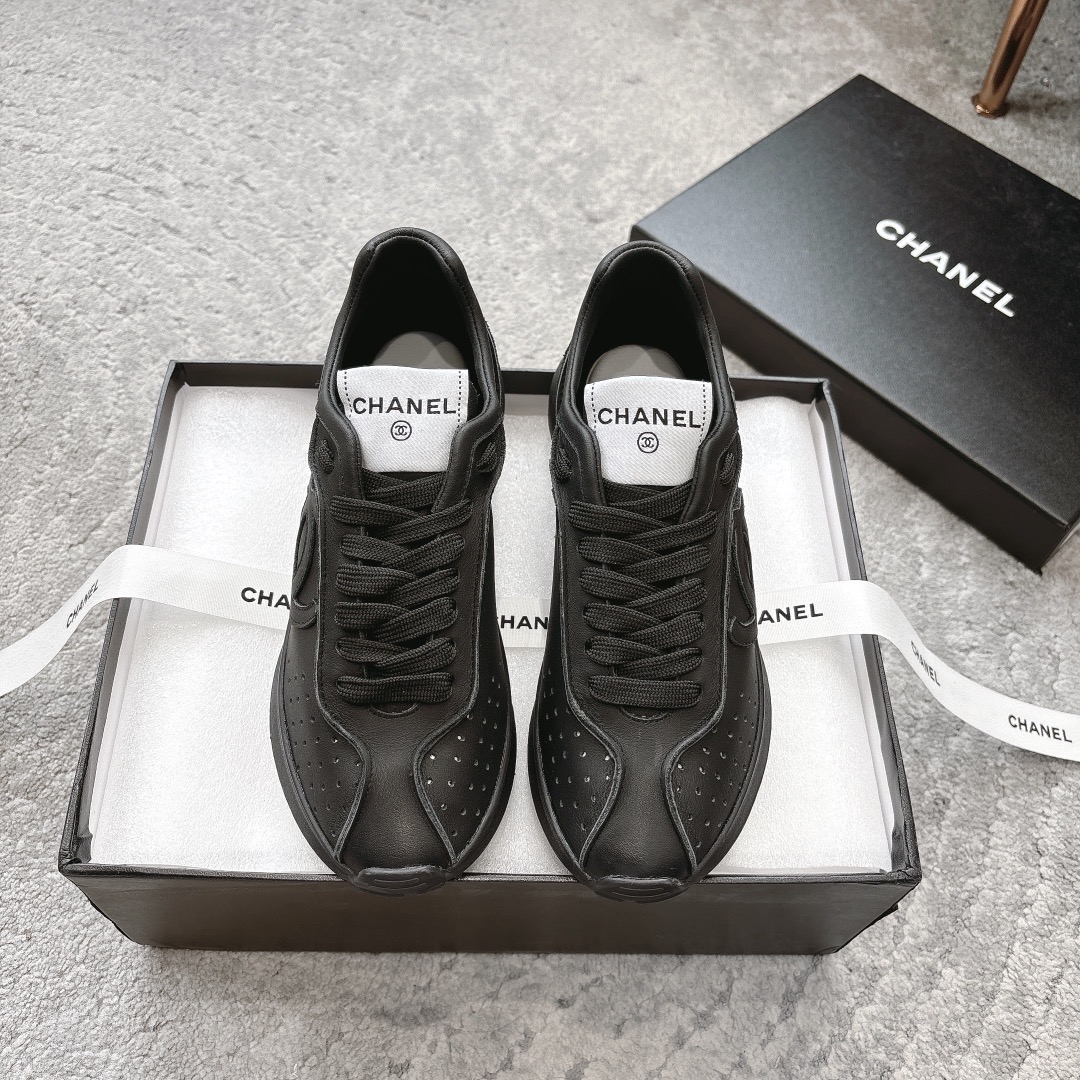 CHANEL кроссовки кежуальные синхронный выпуск с официальным сайтом кежуально-спортивный стиль матовая кожа
