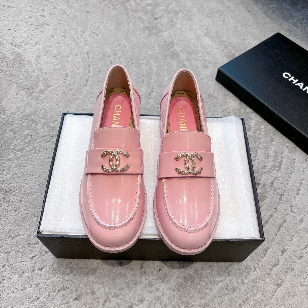 CHANEL мюли лоферы｜винтажные роскошные лоферы｜металлическая пряжка с двойной C + вощёная телячья кожа