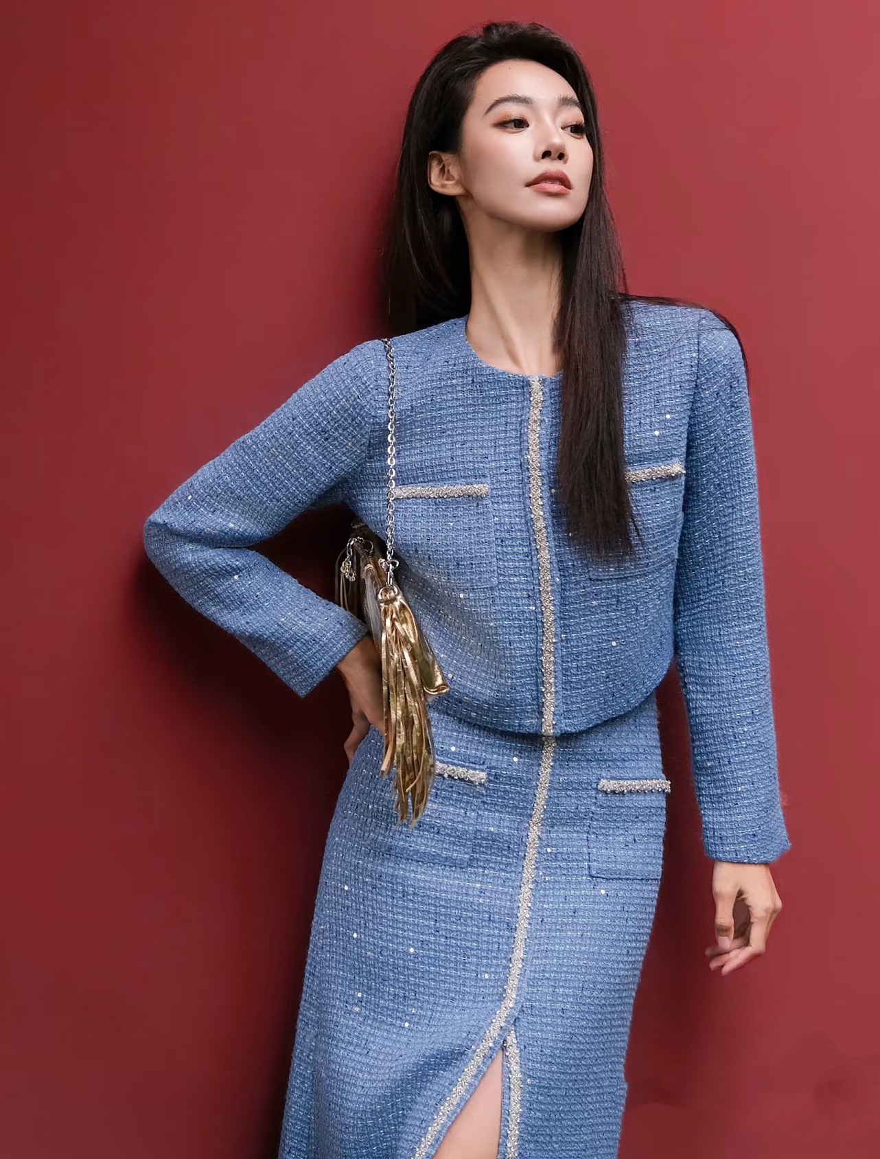 Maje Spring/Summer Skirt Suit: Chic French Chanel Style with Pearl Details 3 i1739353064 8947 6