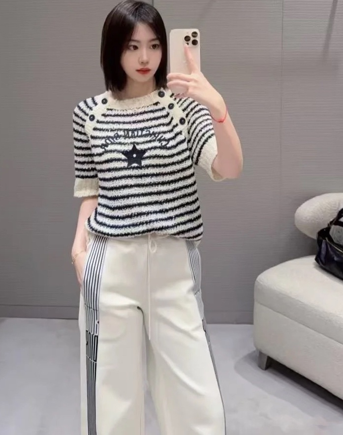 Dior Women's Striped Knit Top with Star Embroidery - Spring Collection 4 i1741684027 3323 3