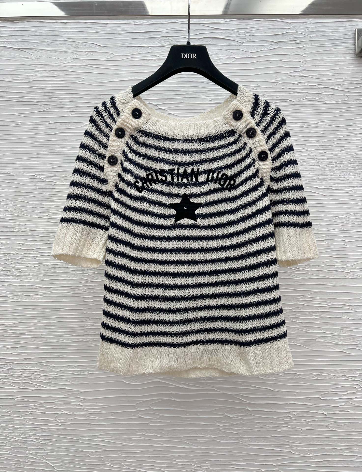 Dior Women's Striped Knit Top with Star Embroidery - Spring Collection 7 i1741684027 3363 8