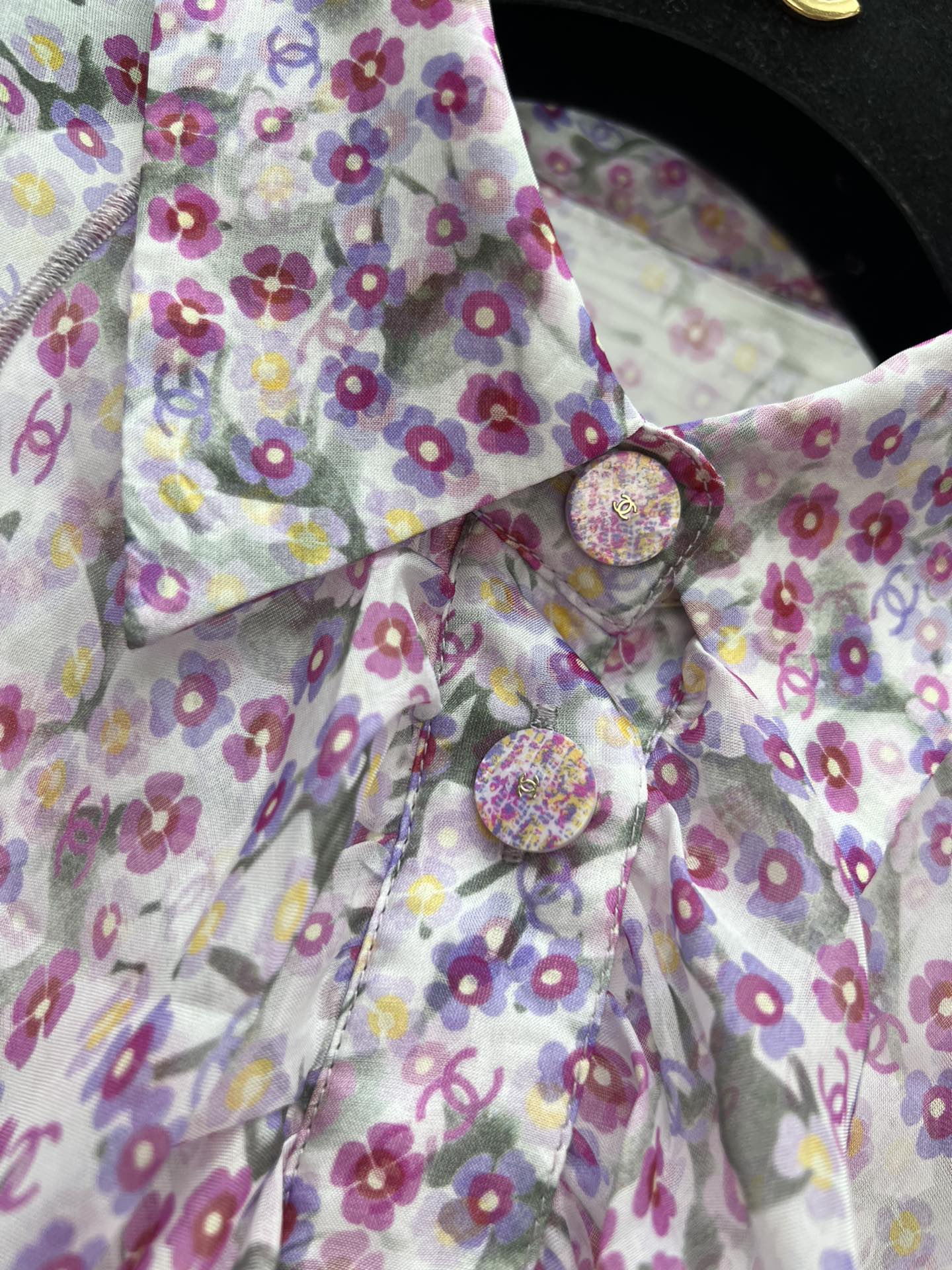 CC25 Women's Silk Floral Print Shirt with Ruffle Trim - Elegant & Luxurious 10 i1742983267 6620 1